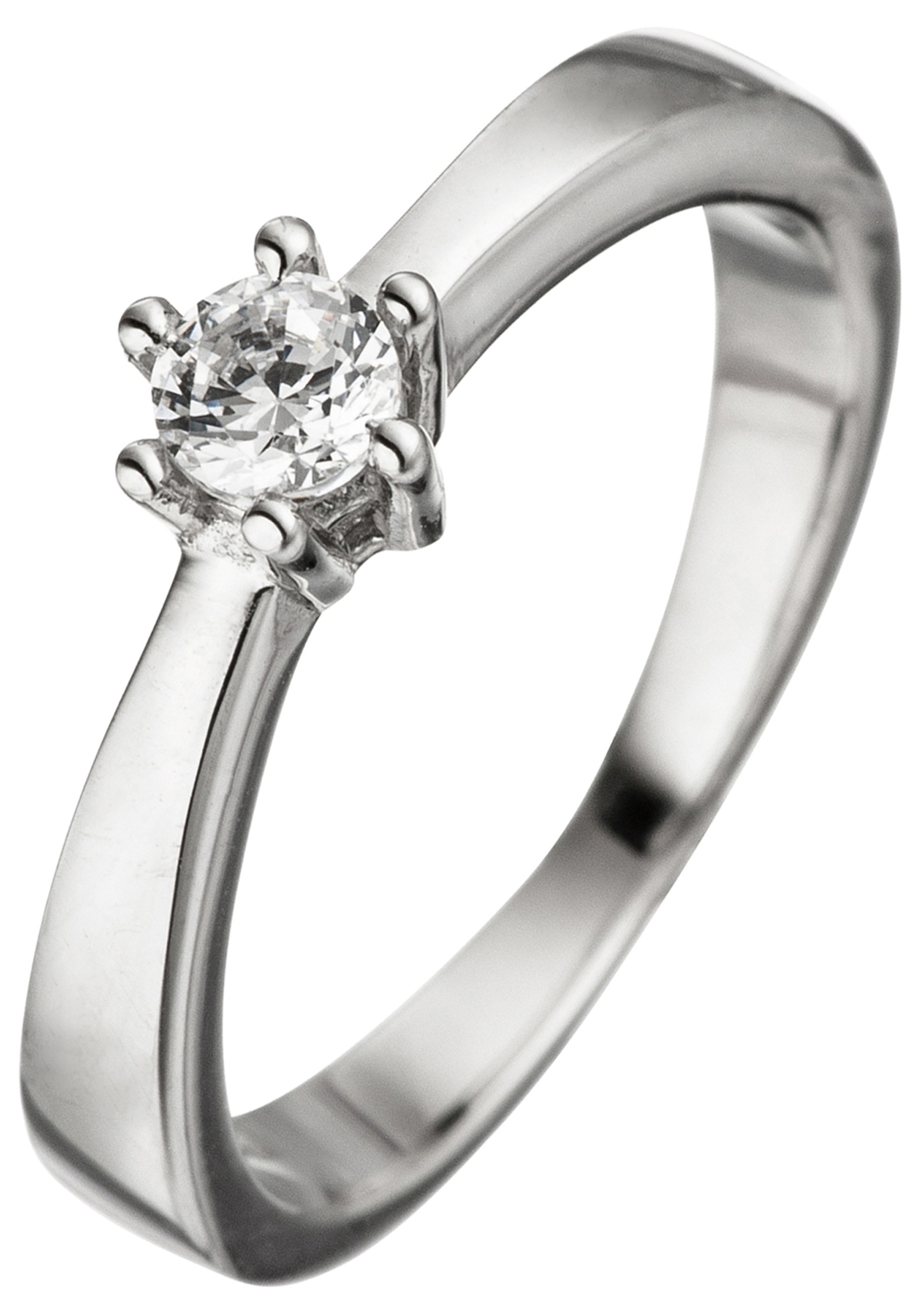 Silberring JOBO "Ring" Gr. 50, silber 925, Fingerringe, Damen, 50, Silber 925 (Sterlingsilber), Silberring, 925 Silber mit Zirkonia