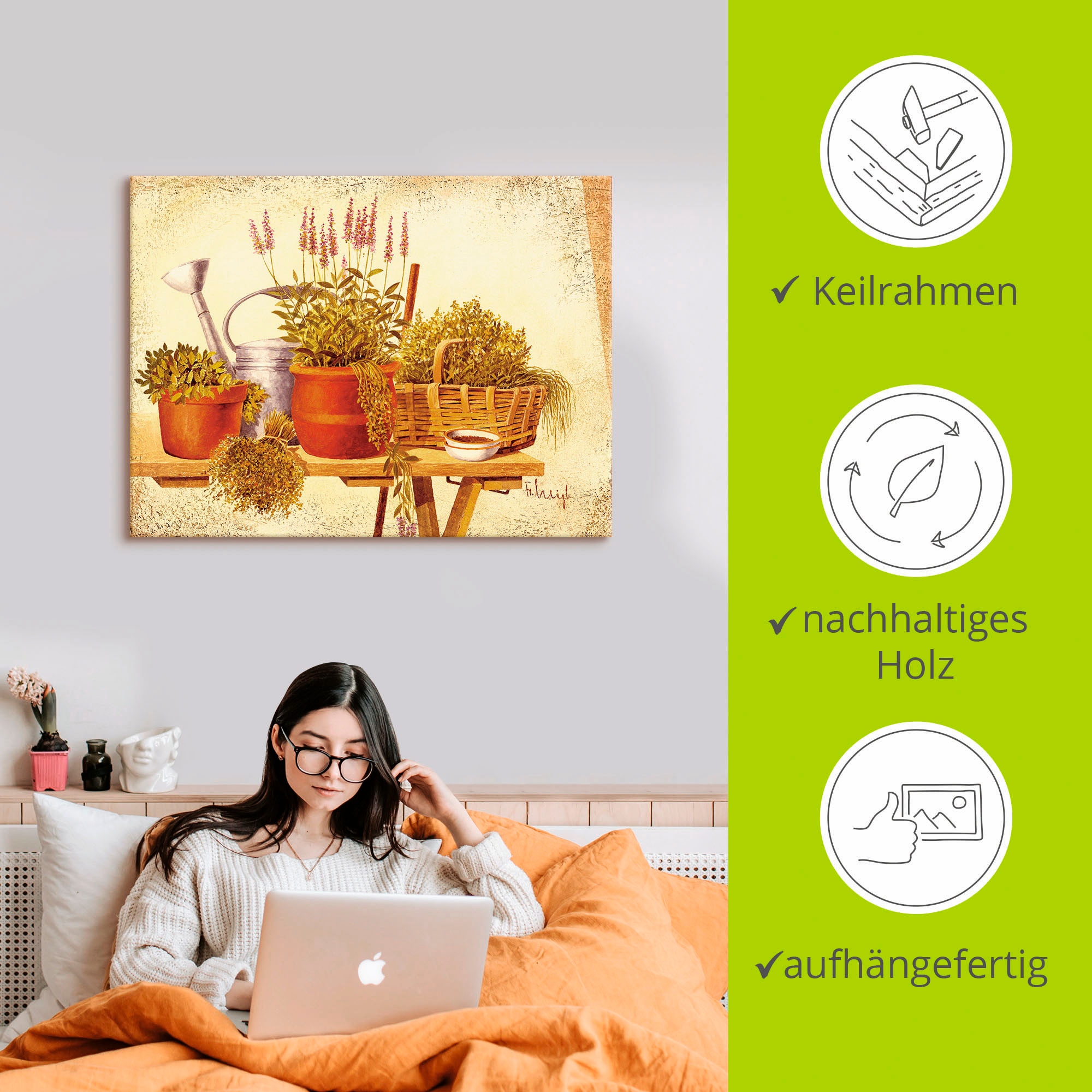 Artland Wandbild »Stillleben mit Birnen«, Arrangements, (1 St.), als Leinwandbild, Wandaufkleber in verschied. Größen
