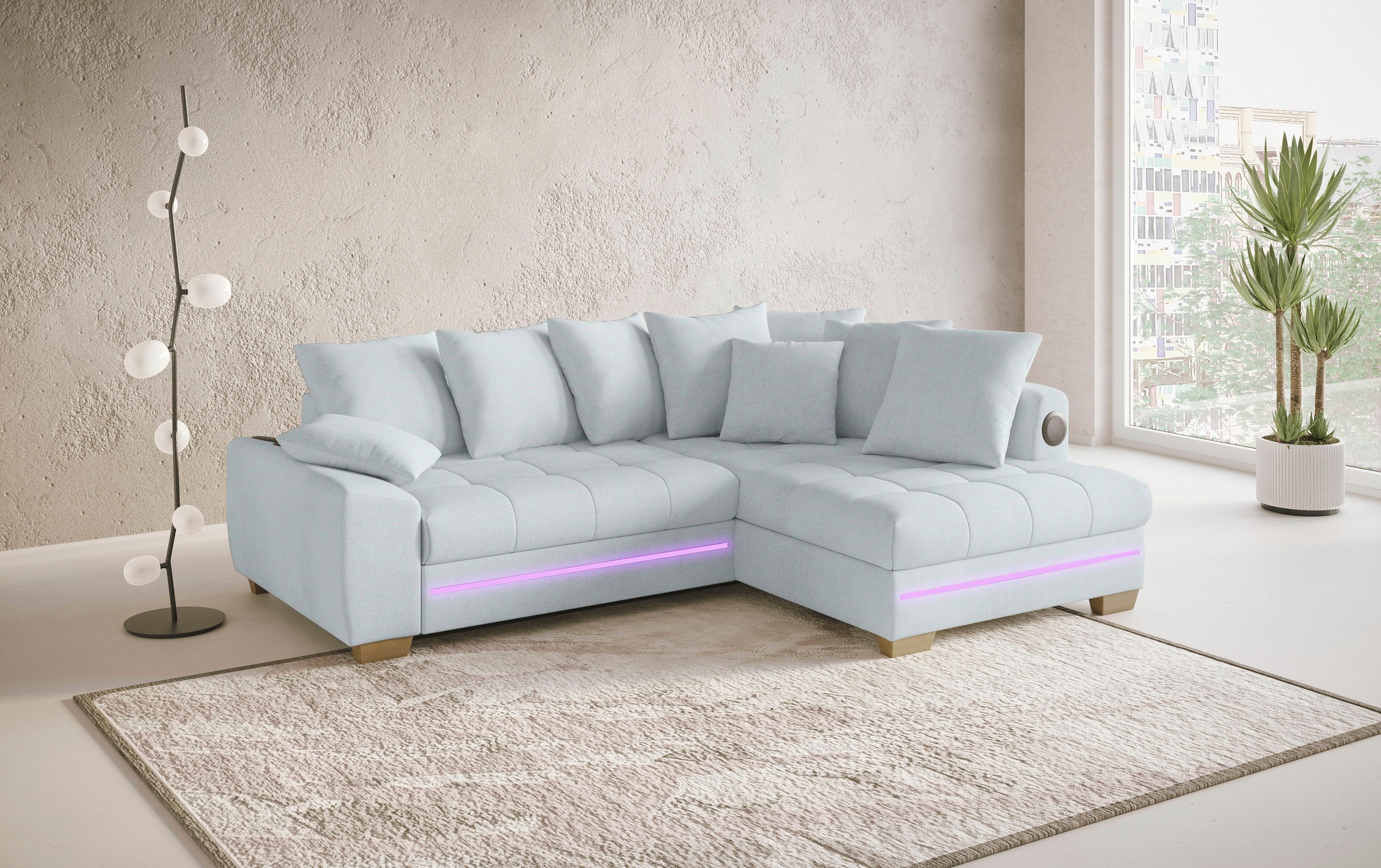 Thumbnail - Mr. Couch Ecksofa "Nikita II, L-Form", mit Kaltschaum, RGB-LED, Soundsystem, wahlweise mit Bett, Bettkasten