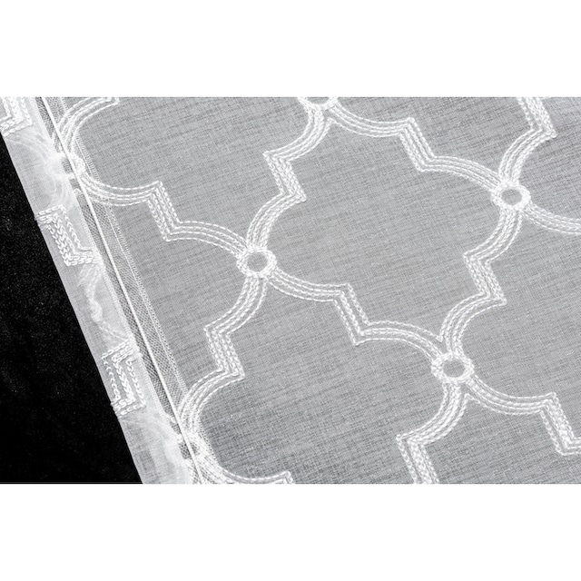 Leonique Raffrollo »Maroc«, mit Hakenaufhängung, ohne Bohren,  halbtransparent, bestickt, monochrom, verschiedene Größen | BAUR