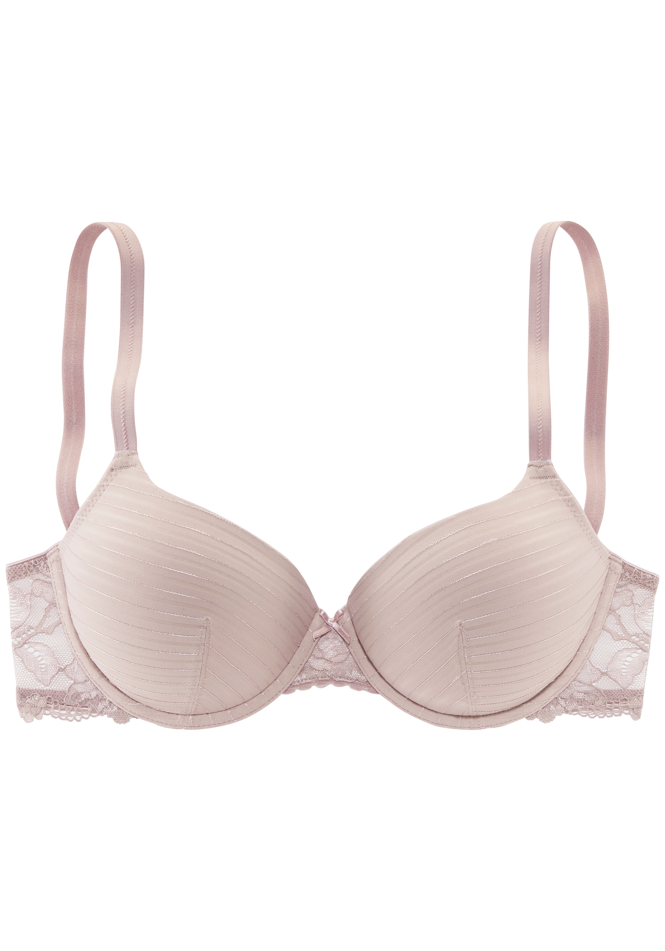 LASCANA Schalen-BH »Carlotta« mit Bügel, Cups mit zartem Glanzstreifen & Spitzenrücken, Dessous