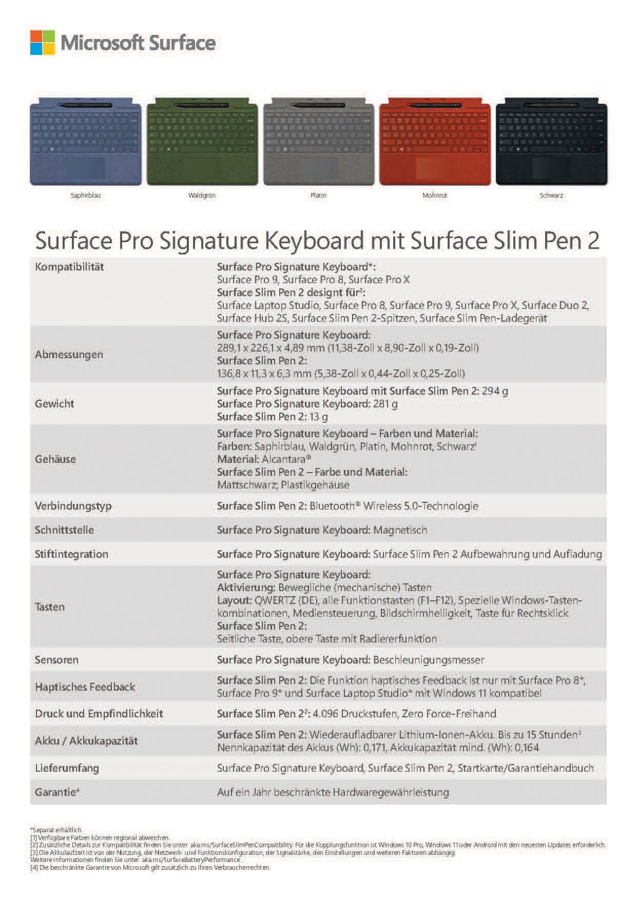 Microsoft Tastatur »Surface Pro Signature Keyboard«, (Funktionstasten-Multimedia-Tasten)
