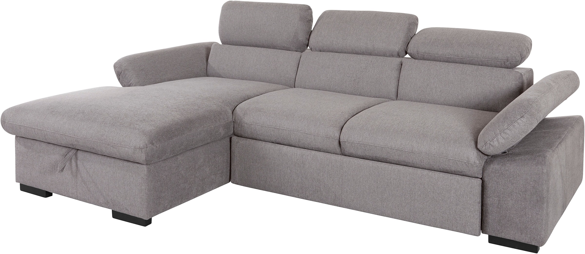 COTTA Ecksofa »Lola L-Form«, (Set, mit Hocker), mit Hocker & Kopfteilfunktion, wahlw. Bett- und Armteilfunktion