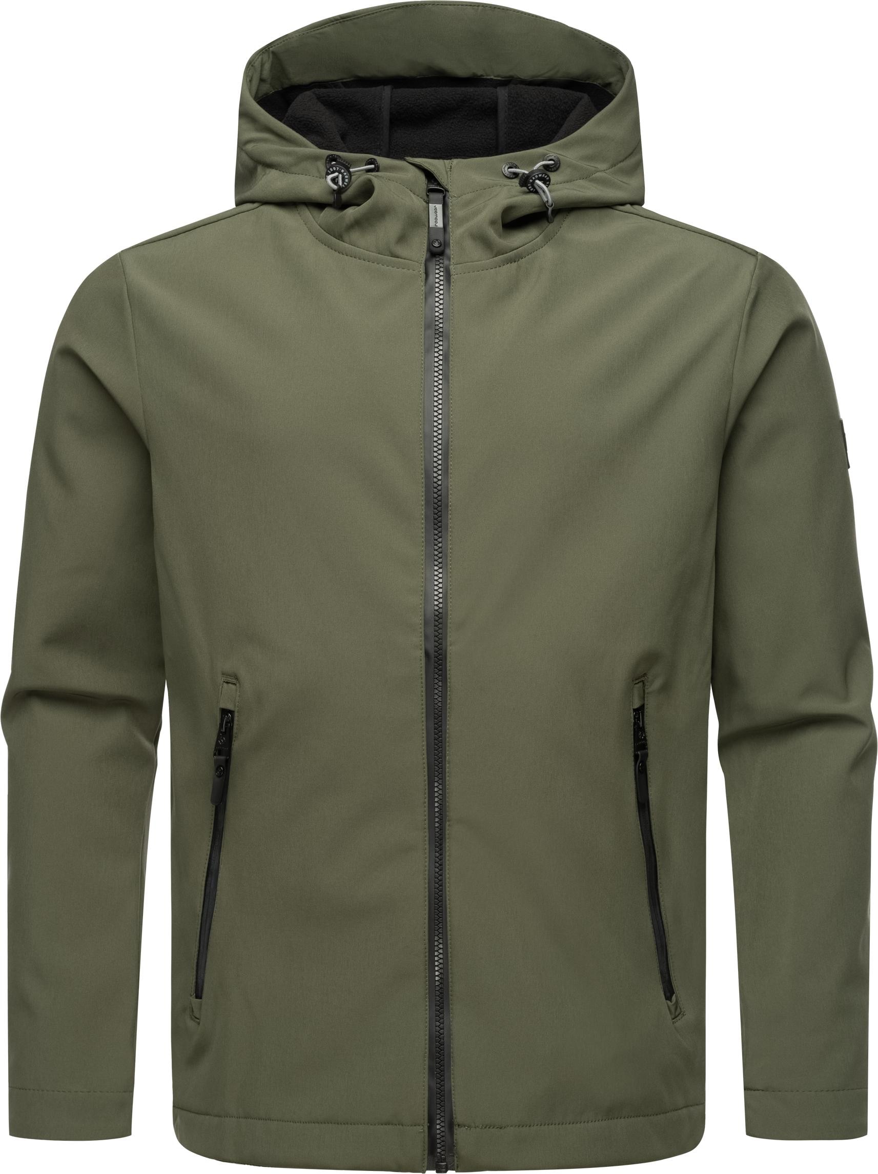 Ragwear Softshelljacke »Shellwie Warm«, mit Kapuze, wasserdichte Herren Übergangsjacke mit großer Kapuze