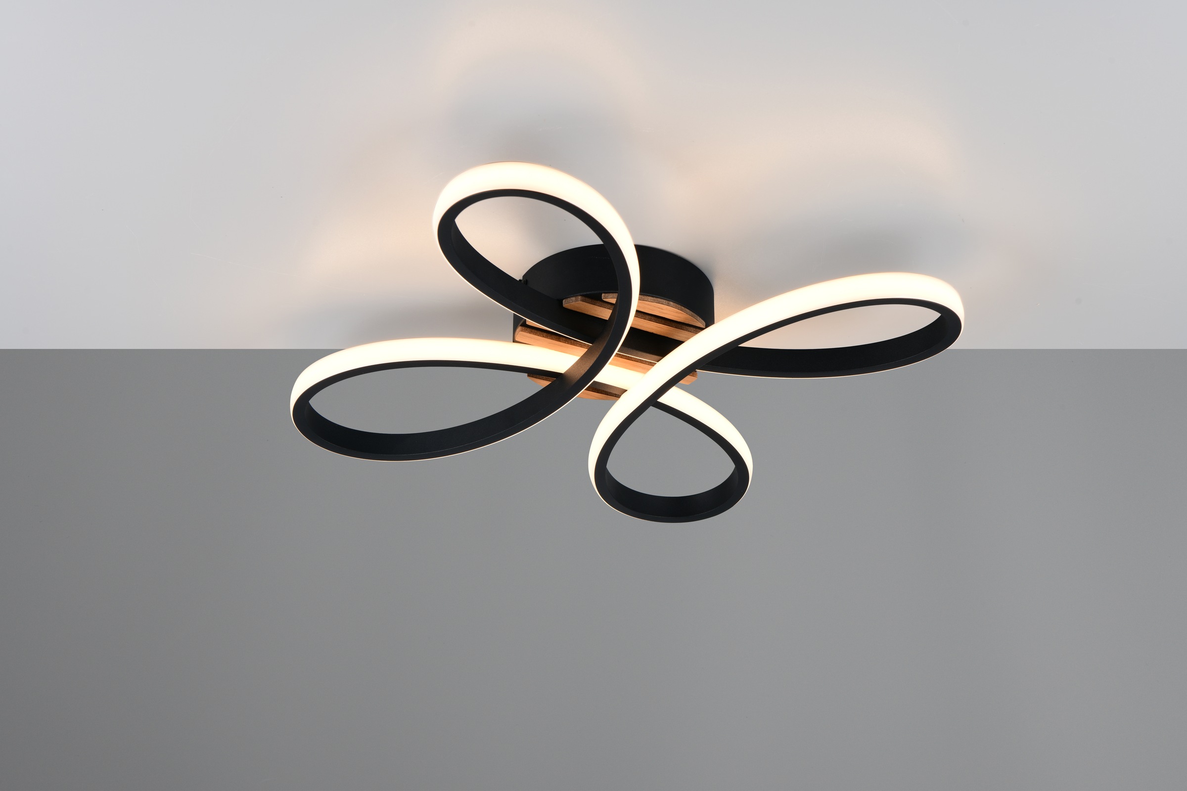 andas LED Deckenleuchte »Unnestad, Deckenlampe mit Fernbedienung dimmbar Nachtlicht Memory«, 1 flammig, Leuchtmittel LED-Board | LED fest integriert, CCT stufenlos warm- bis kaltweiß, Holzelemente in Optik Akustikpaneel