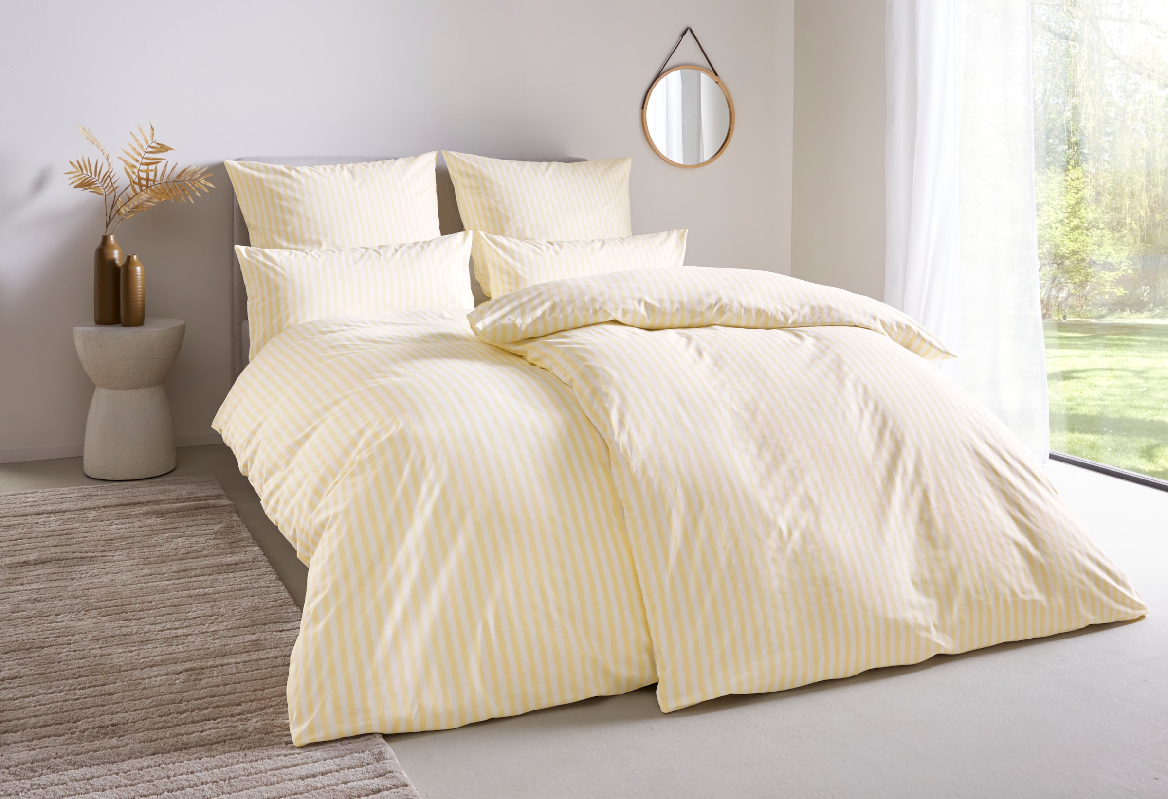 LeGer Home by Lena Gercke Bettwäsche "Linnea" 2 Stk. aus 100% Baumwolle, Streifendesign