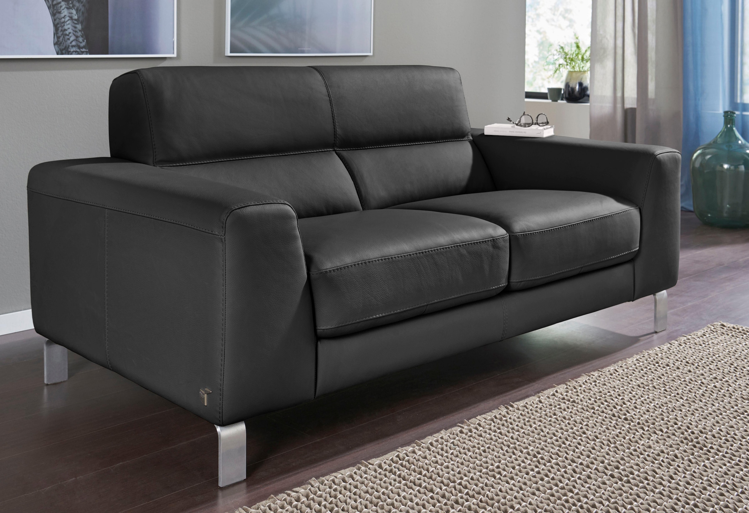 CALIA ITALIA 2,5-Sitzer "Simon, hoher Sitzkomfort, modern und elegant, italienisches Designsofa" in zwei Lederqualitäten
