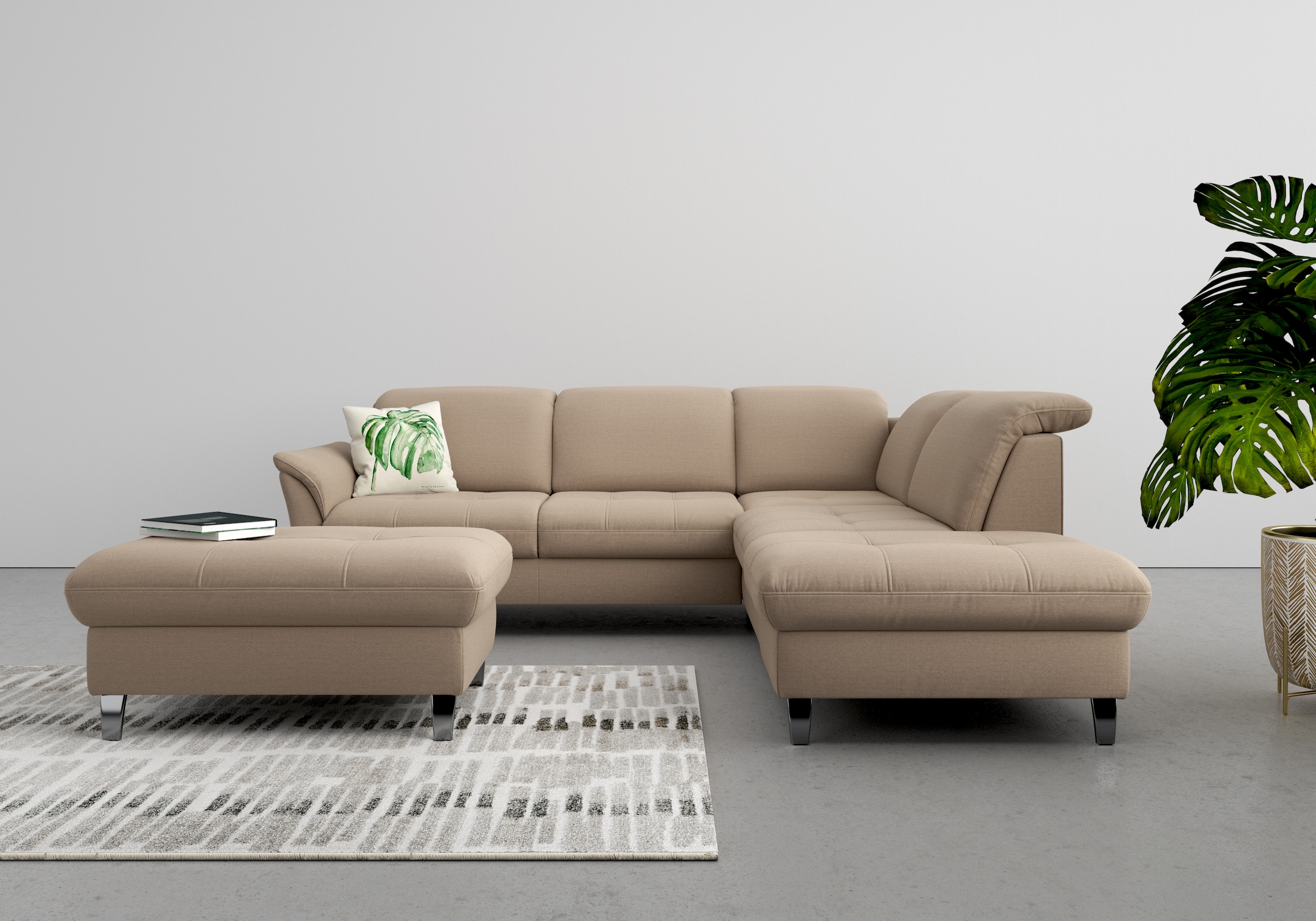 sit&more Ecksofa "Maggiore L-Form" wahlweise mit Kopfteilverstellung, Schlaffunktion und Stauraum