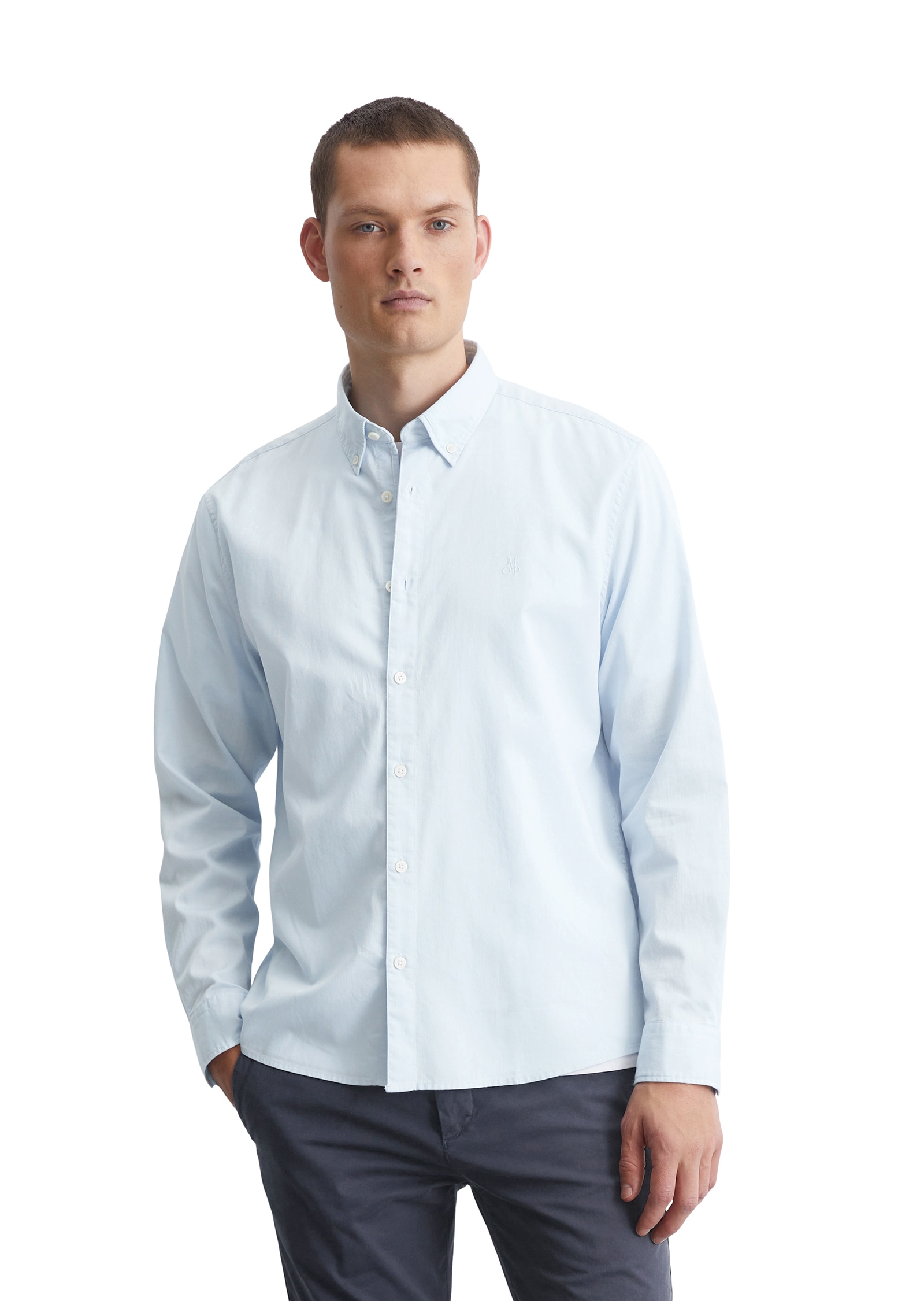 Marc OPolo Langarmhemd, regular fit aus Bio-Baumwolle, Button-down-Kragen, günstig online kaufen