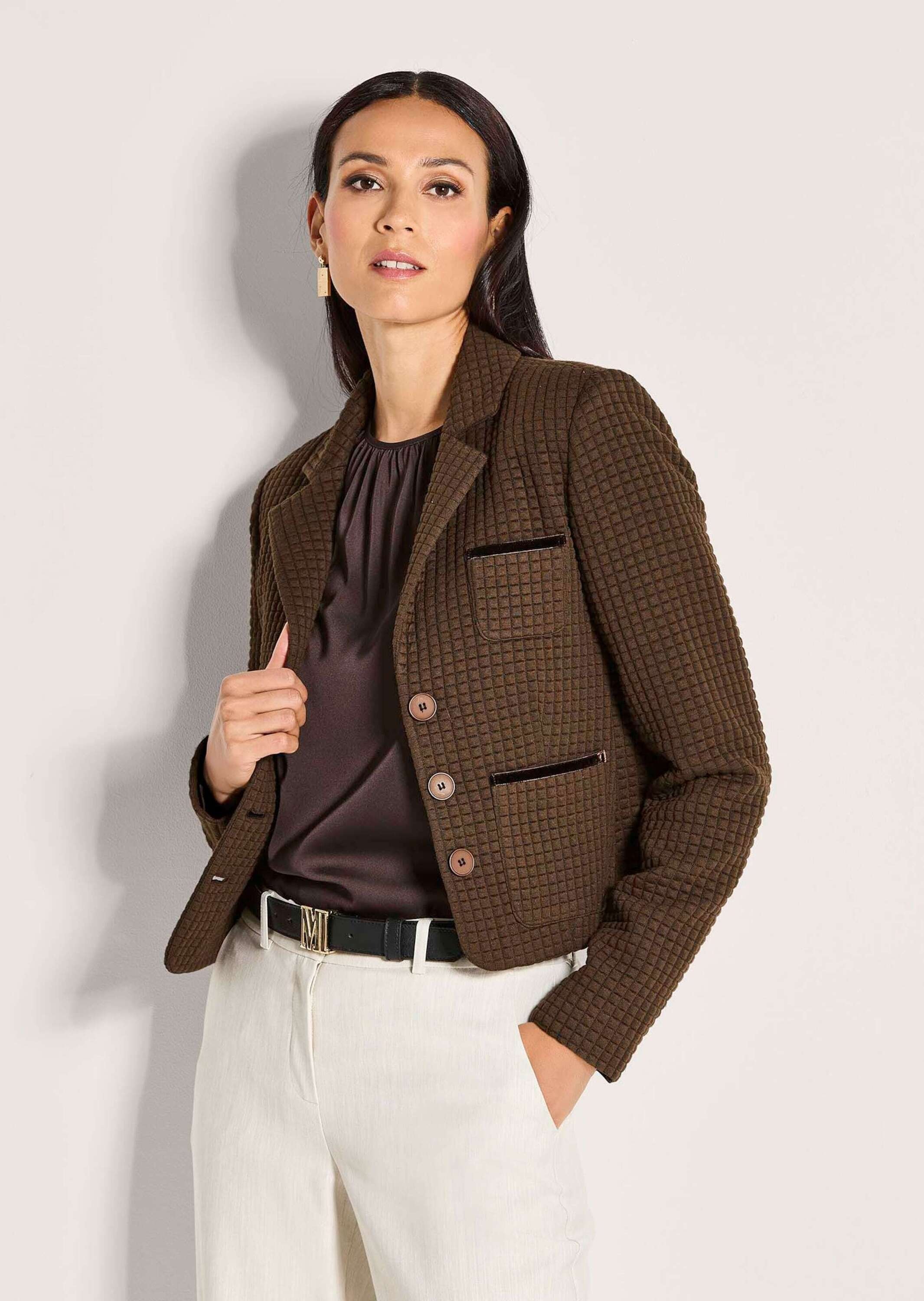 Thumbnail - MADELEINE Jackenblazer "Kurzblazer Moderner Blazer mit Waffelstruktur" Strucktur Jersey, Waffeloptik