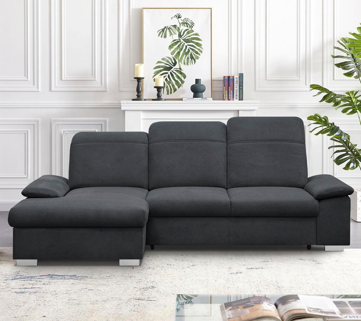 CALIZZA INTERIORS Ecksofa Schlaffunktion, | Sitztiefenverstellung BAUR Kopfteilverstellung, Bettkasten, 2«, »Moli