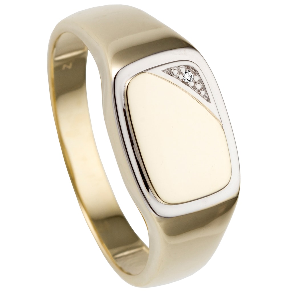 JOBO Fingerring »Ring mit Diamant«, 585 Gold bicolor