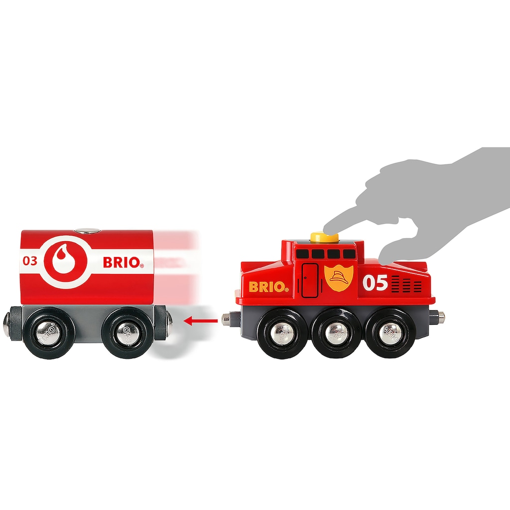 BRIO® Spielzeugeisenbahn-Erweiterung »BRIO® WORLD, Polizei und Feuerwehr Set Deluxe«, (Set)