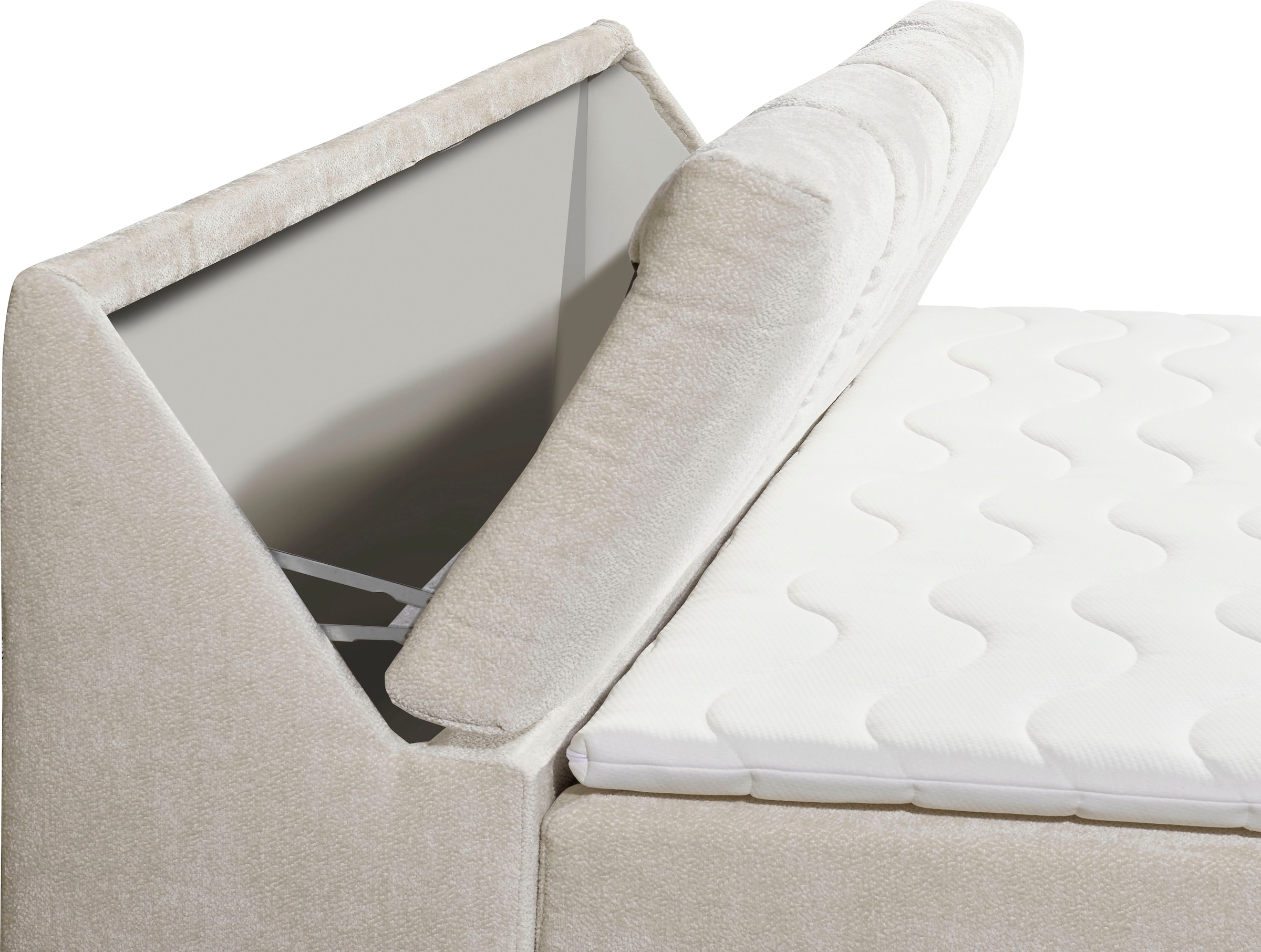 ED EXCITING DESIGN Boxbett »Valencia«, inkl. Bettkasten und Stauraum im Kopfteil