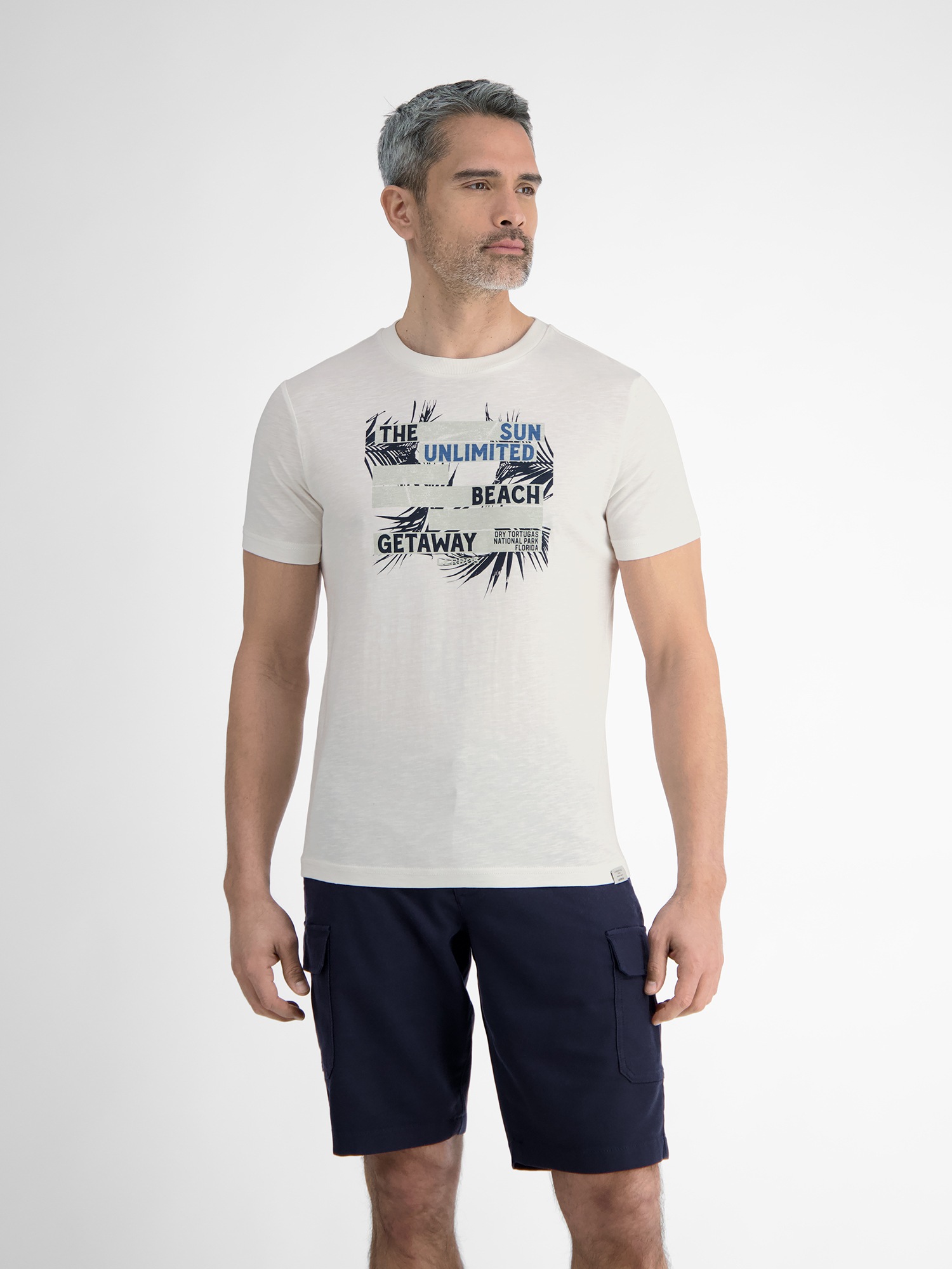 LERROS T-Shirt "Herren T-Shirt mit sommerlichem Brustprint" günstig online kaufen