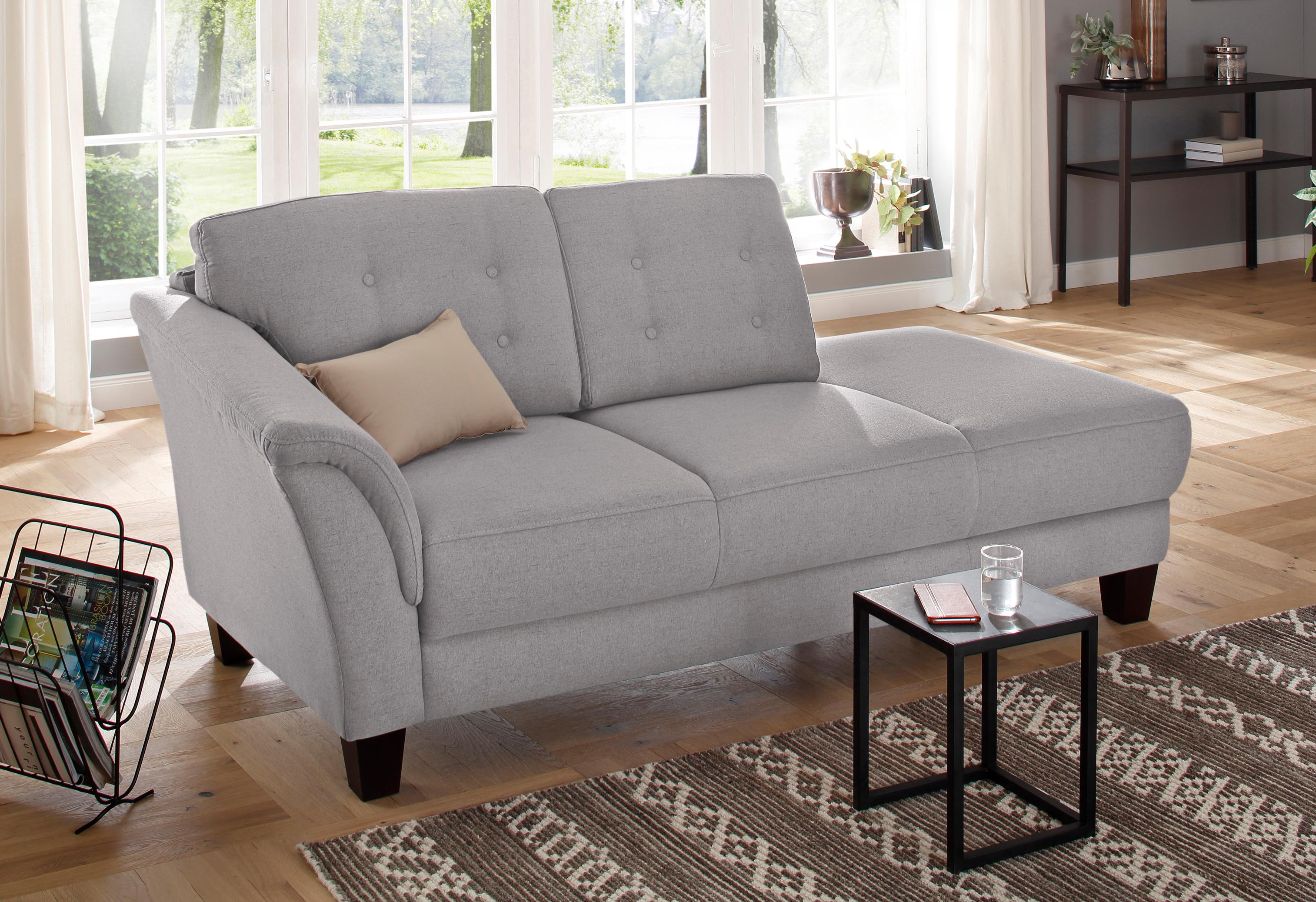 OTTO home Recamiere "Trondheim" freistehend, mit Federkern, Knopfheftung im Rücken, Füße Buche