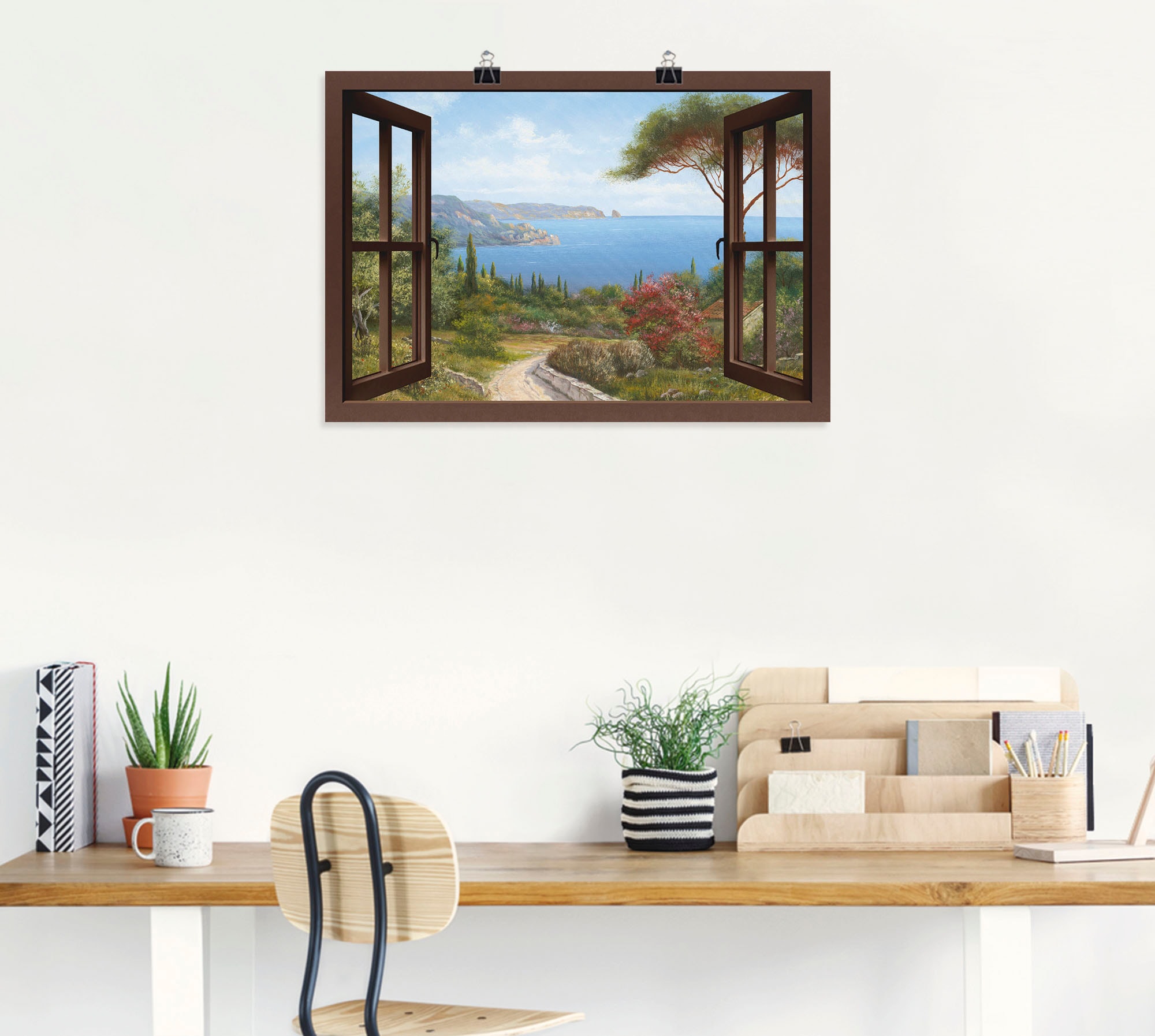 Artland Wandbild "Fensterblick Frühlingsmorgen", Fensterblick, (1 St.), als günstig online kaufen