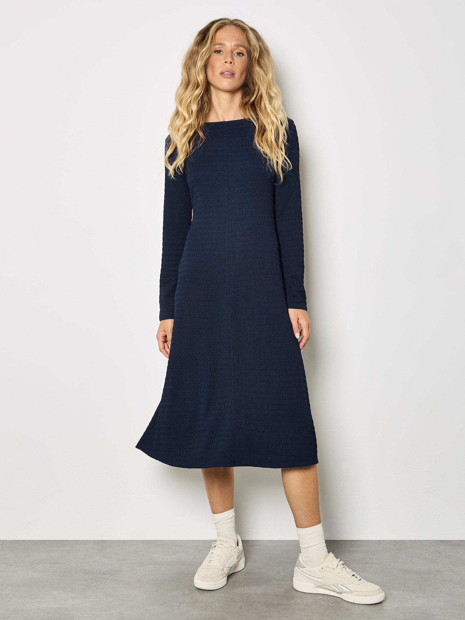 Apricot Midikleid "Midi-Kleid" aus strukturiertem Jersey