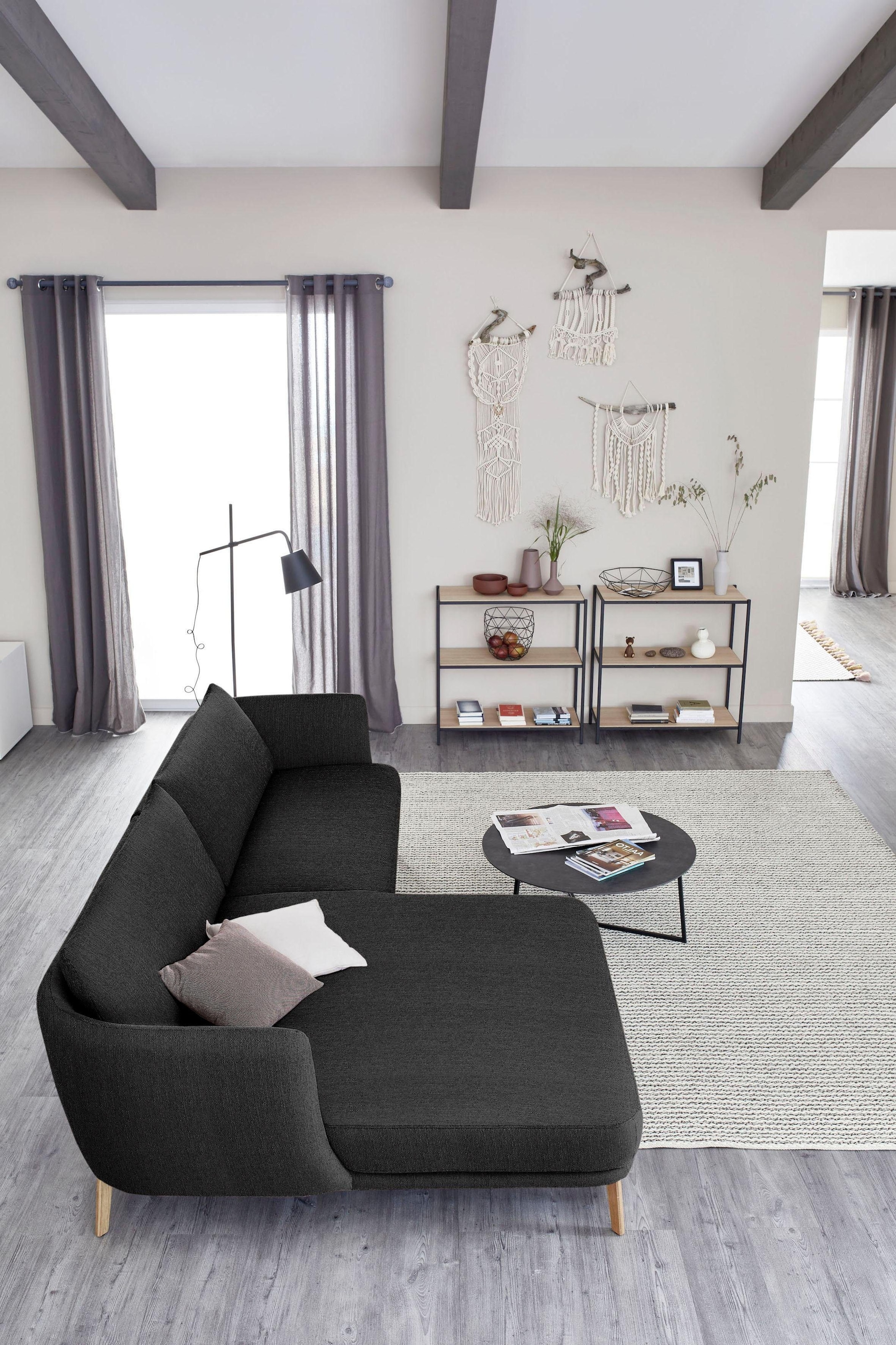 SCHÖNER WOHNEN-Kollektion Ecksofa »Pearl, elegantes Loungesofa mit tollem Sitzkomfort, L-Form«, schmale Armteile und bequeme Rückenkissen für angenehmen Sitzkomfort