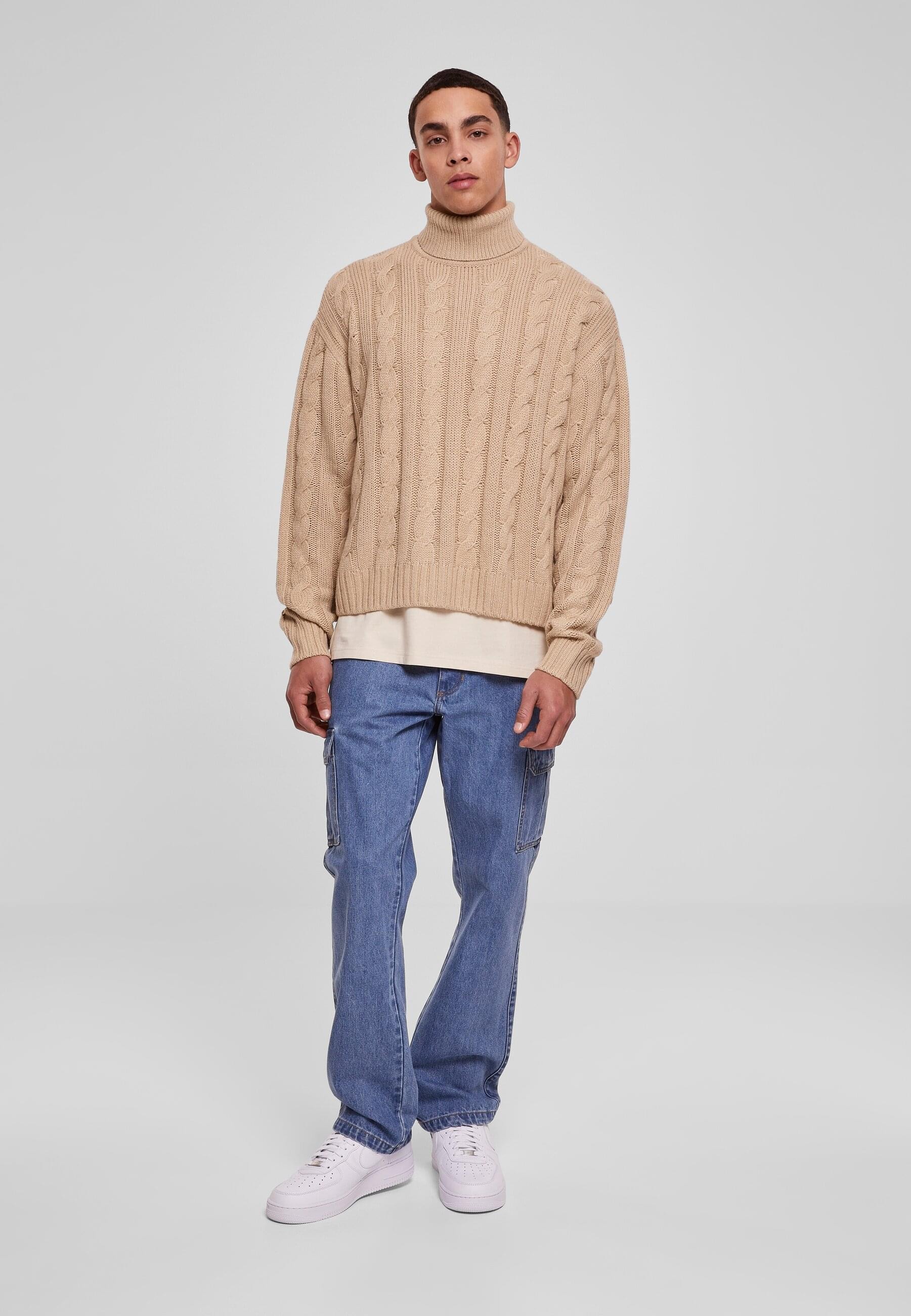 URBAN CLASSICS Rundhalspullover »Urban Classics Herren Boxy Roll Neck Sweater«, (1 tlg.)