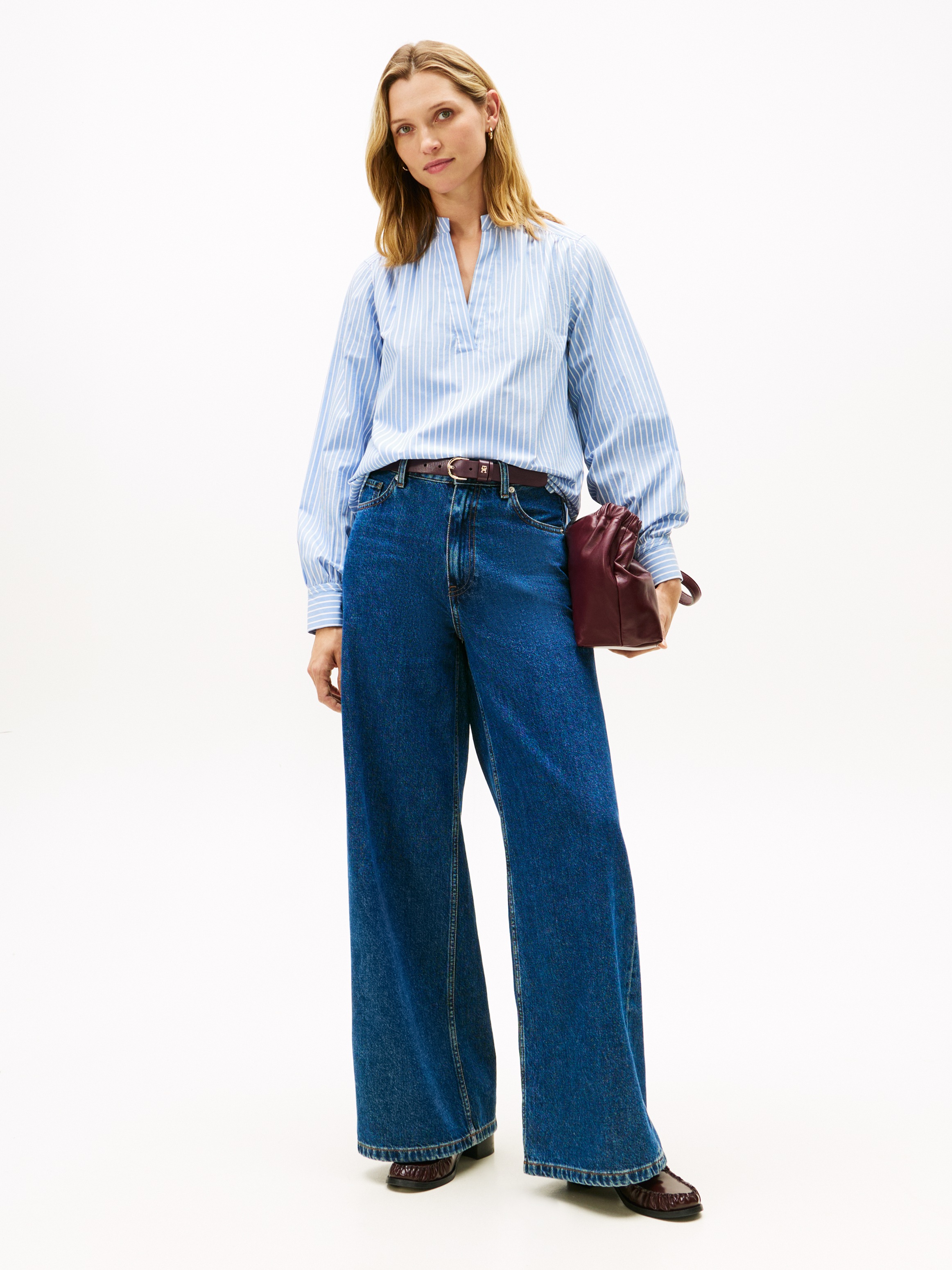 Tommy Hilfiger Shirtbluse "POPLIN V-NK BLOUSE" günstig online kaufen