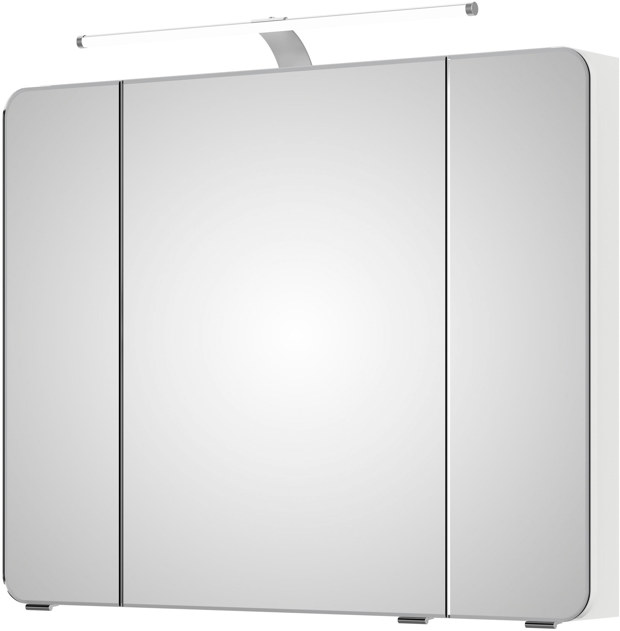 Saphir Spiegelschrank »Serie 4005 Badezimmer-Spiegelschrank inkl. LED-Aufsatzleuchte«, Badschrank 90 cm breit, 3 Türen, 6 Glas-Einlegeböden, inkl. Türdämpfer