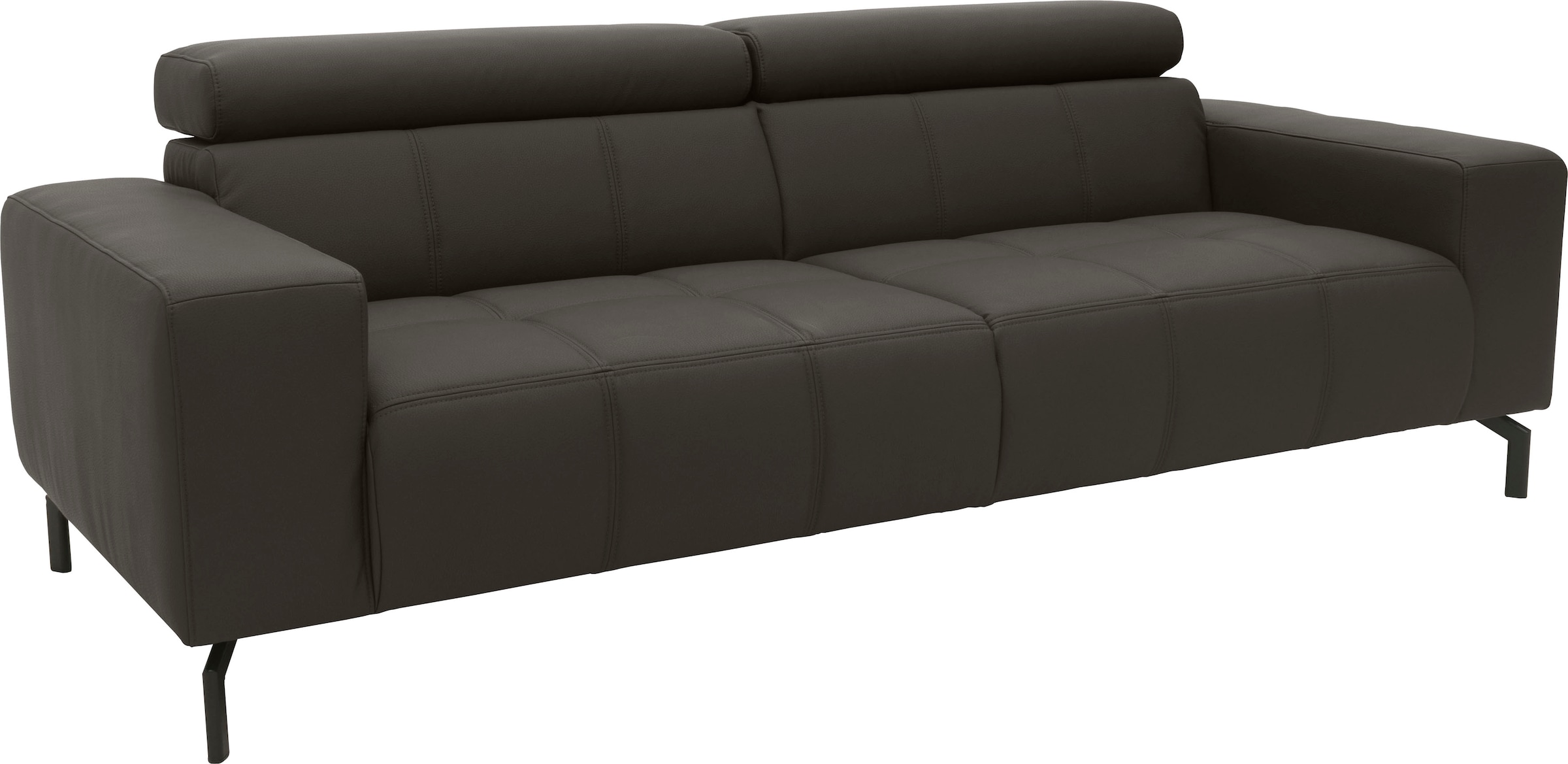 DOMO collection 2,5-Sitzer »Cunelli zeitlos und elegant, moderne Sitznähte als Designelement,«, wahlweise mit 6-fach verstellbaren Kopfteilen, fester Sitzkomfort