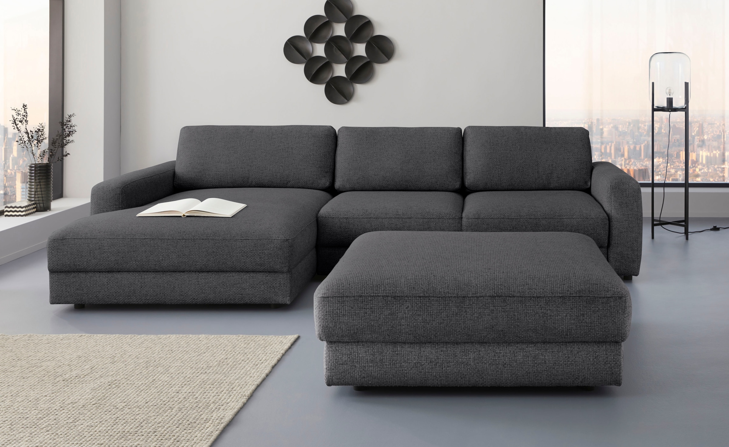 Home affaire Ecksofa "Bloomfield, bequem und elegant, Breite 303cm, L-Form" mit Bettfunktion und Bettkasten, Unser Dauertiefpreis
