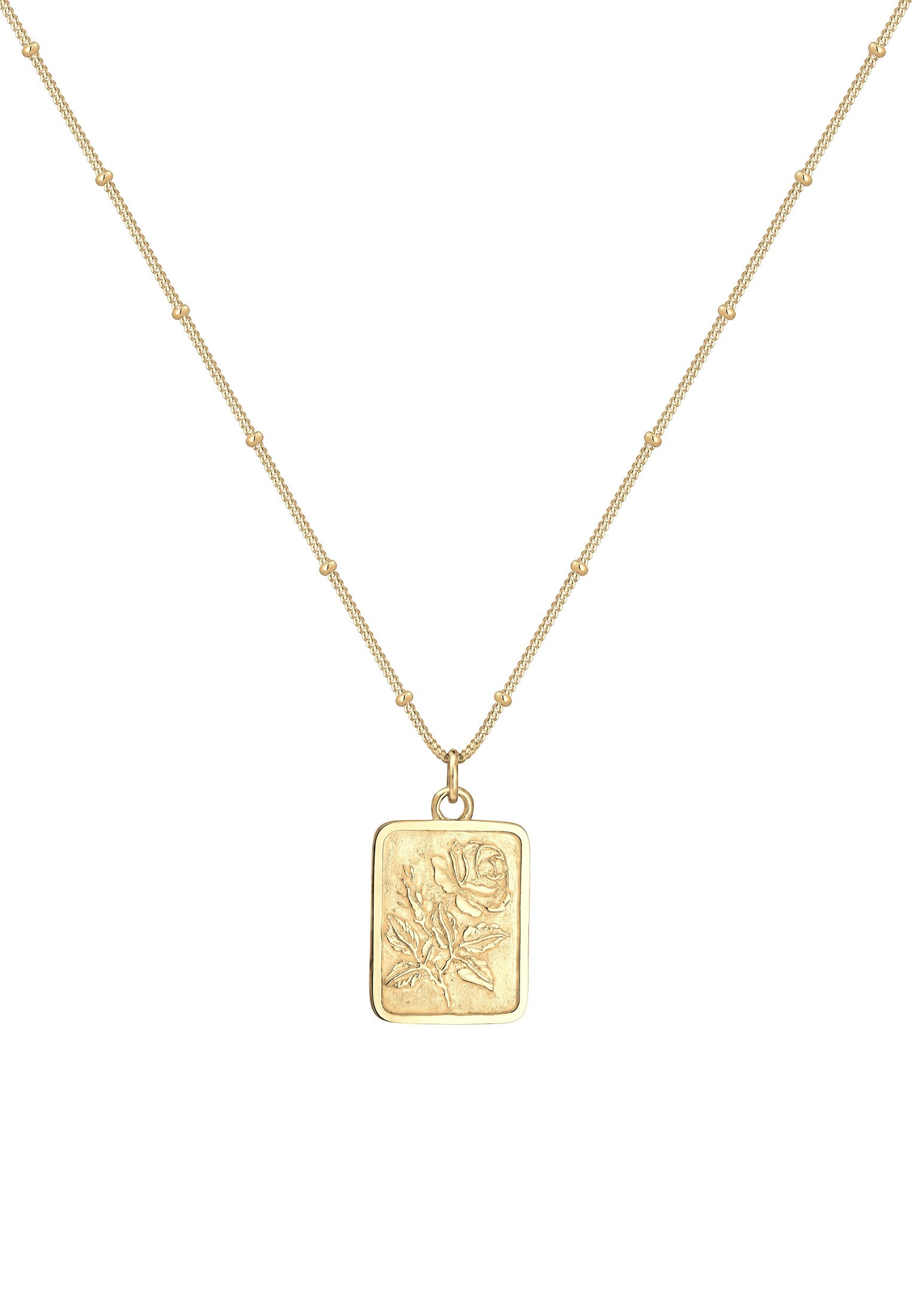 Elli Kette mit Anhänger »Vintag Rose Matt 925 Sterling Silber vergoldet«