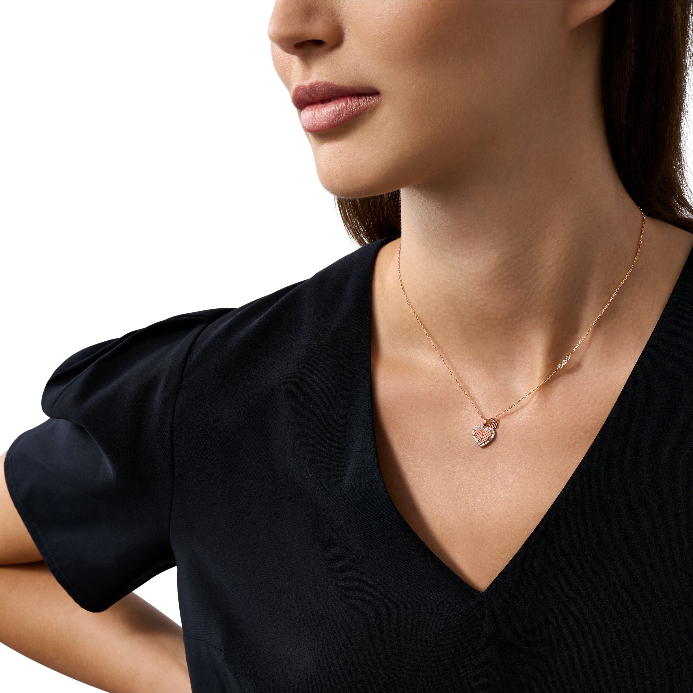 Emporio Armani Kette mit Anhänger »Schmuck Geschenk Silber 925 Herz, EG3622710, EG3625221«, mit Zirkonia (synth.)