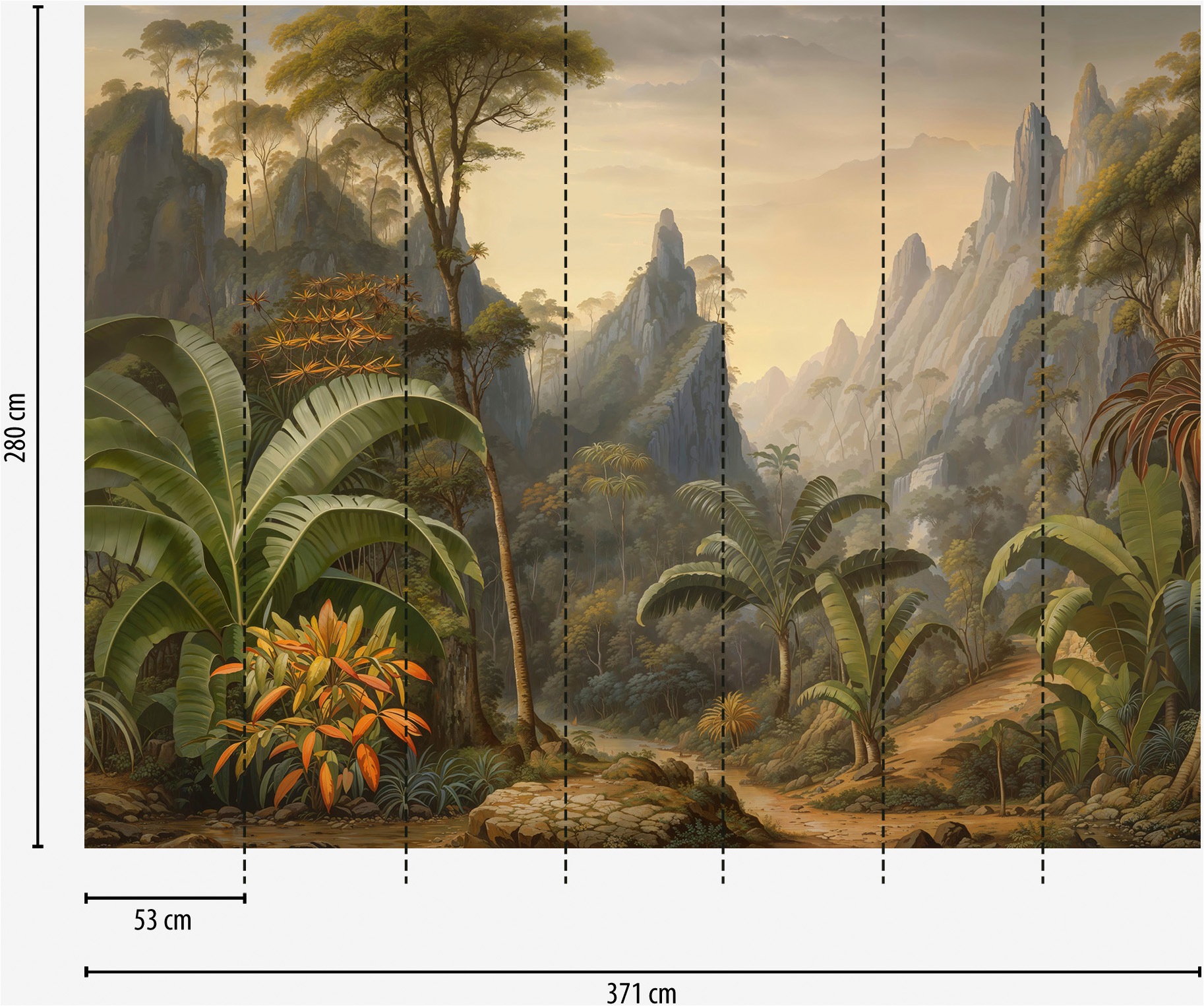 A.S. Création Vliestapete »Cuba II Tropical Mountain Landscape Fototapete« 3D-Optik | Motiv | floral leicht strukturiert Detailreiche Dschungel-Landschaft mit beeindruckender Tiefenwirkung