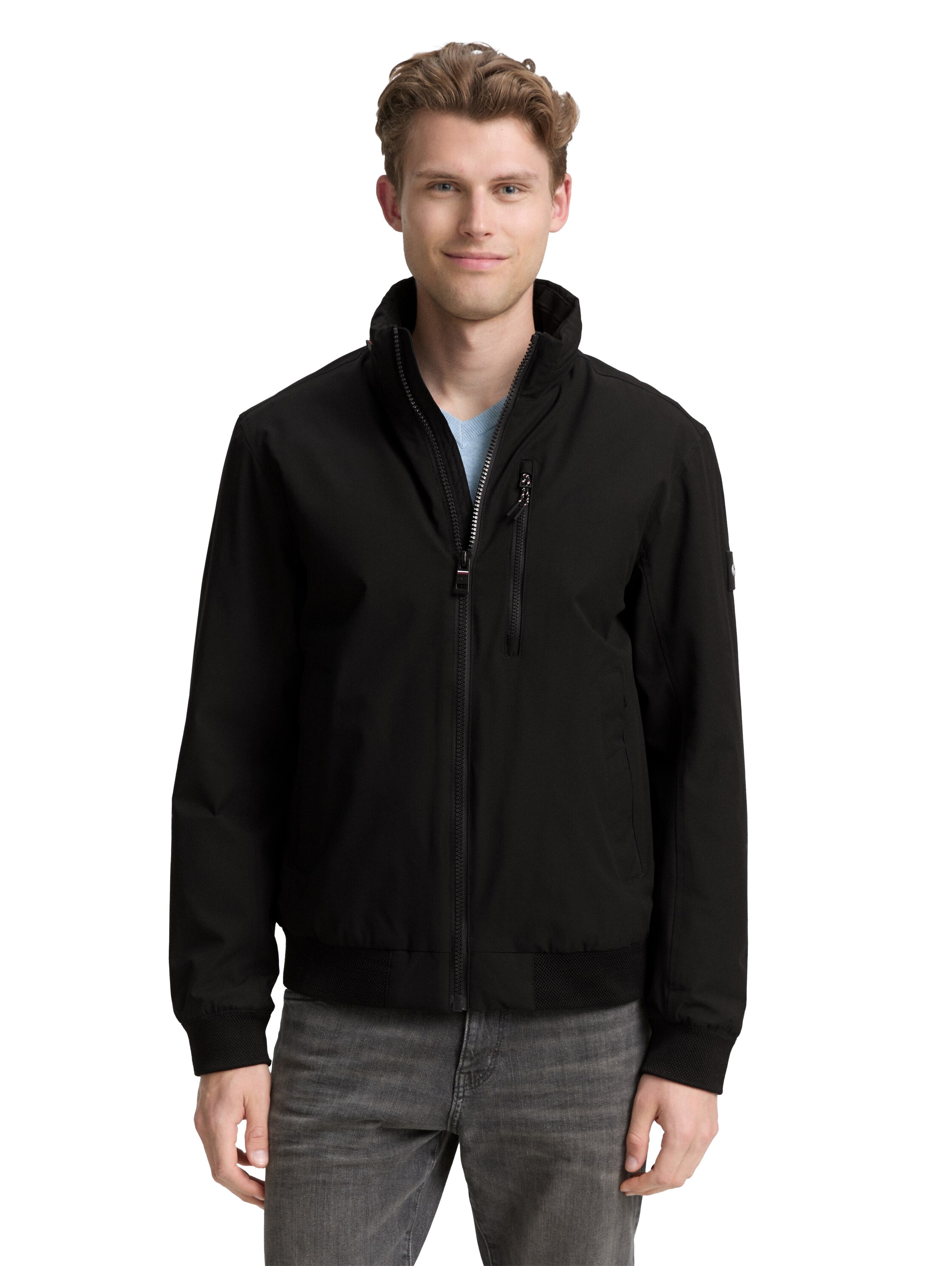 TOM TAILOR Outdoorjacke, ohne Kapuze, mit Logo Stickerei günstig online kaufen