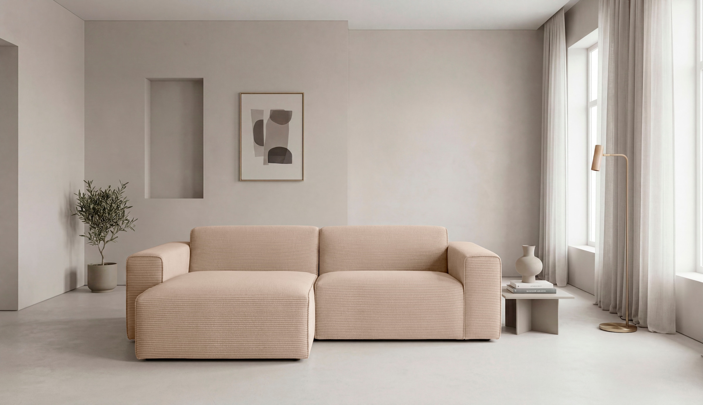 OTTO home Ecksofa »Clayton Breite 247 cm, L-form« in einem trendigen Cord-Bezug, verschiedene Kombinationen verfügbar