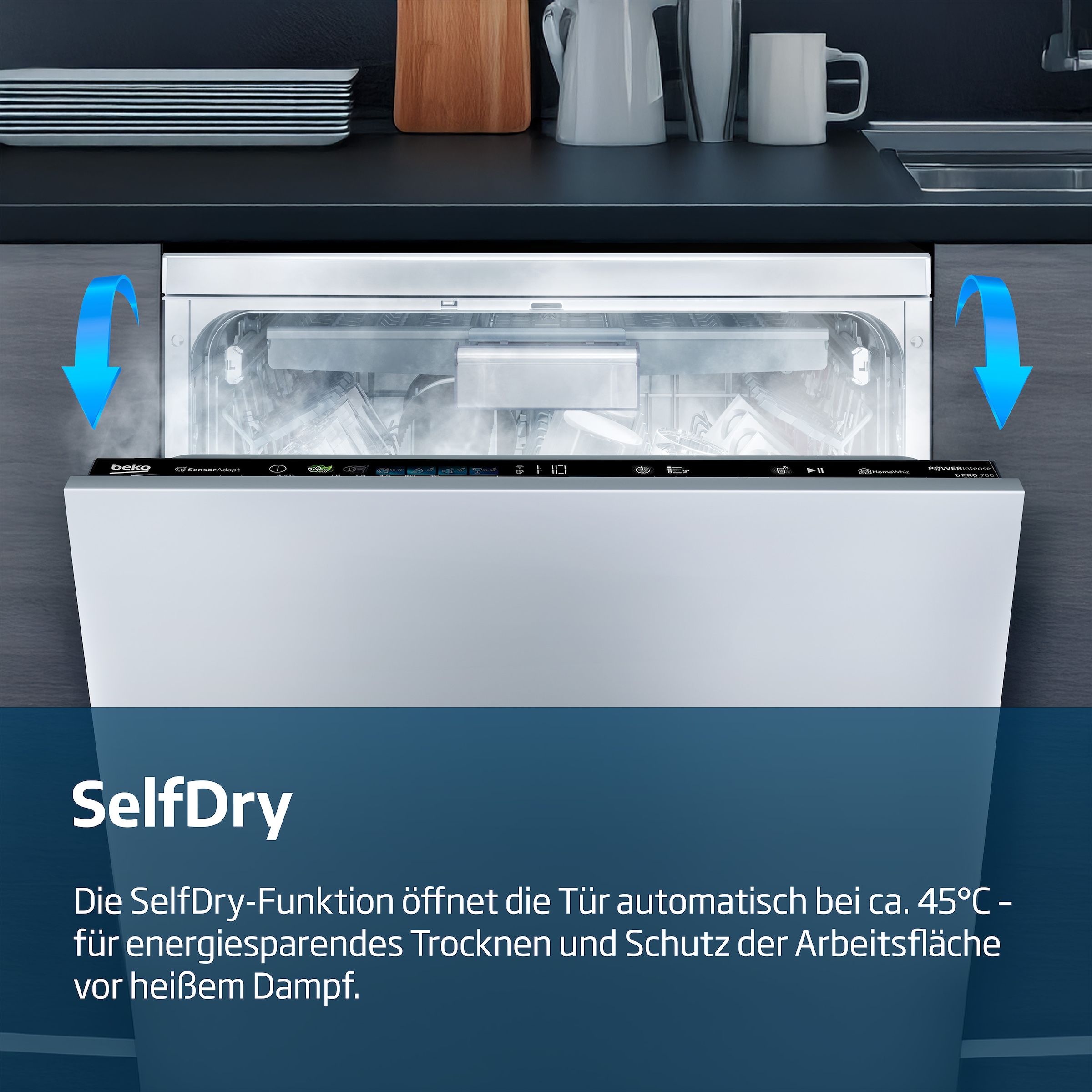 BEKO vollintegrierbarer Geschirrspüler »BDIN36561P« 8,9 l 15 tlg. Maßgedecke ProSmart Inverter Motor: Ja