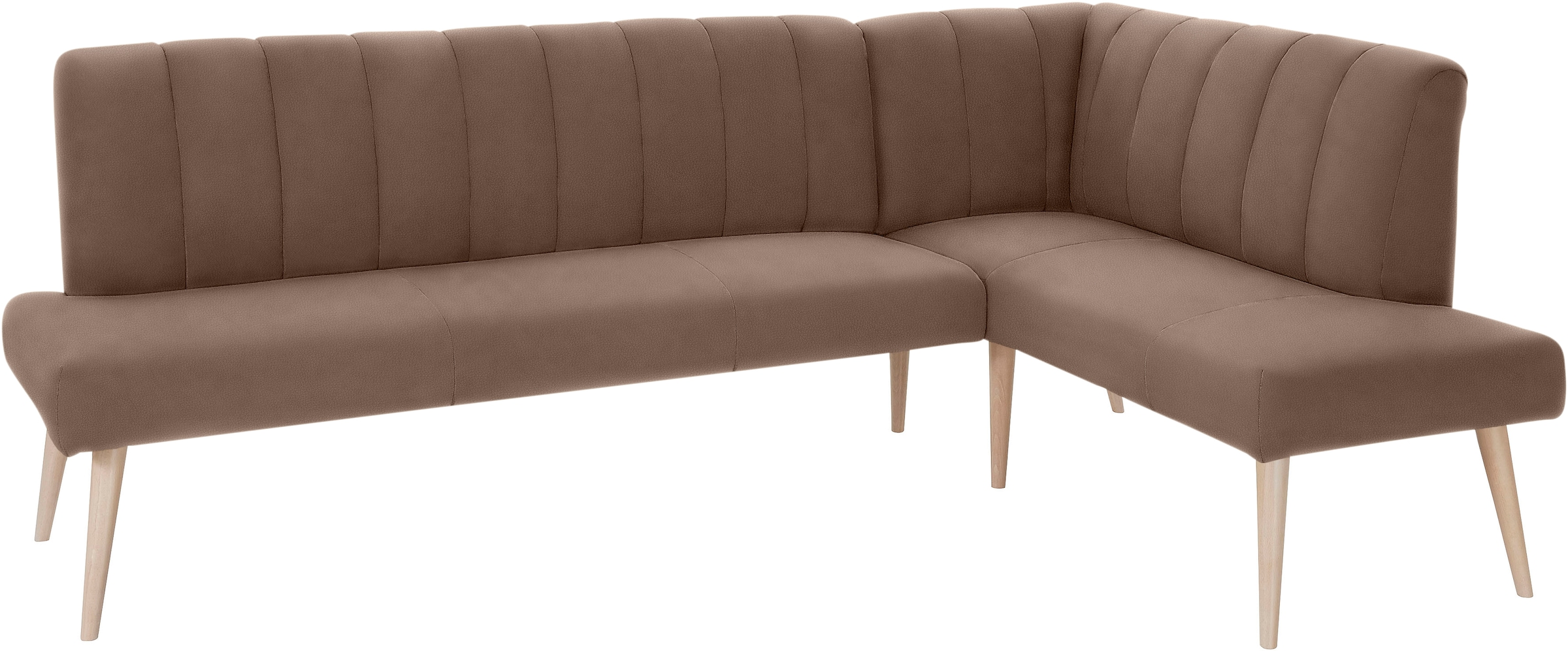 exxpo - sofa fashion Eckbank »Costa, moderne Rückensteppung, bequem und elegant, hoher Holzfuß«, hochwertig verarbeitet, Frei im Raum stellbar