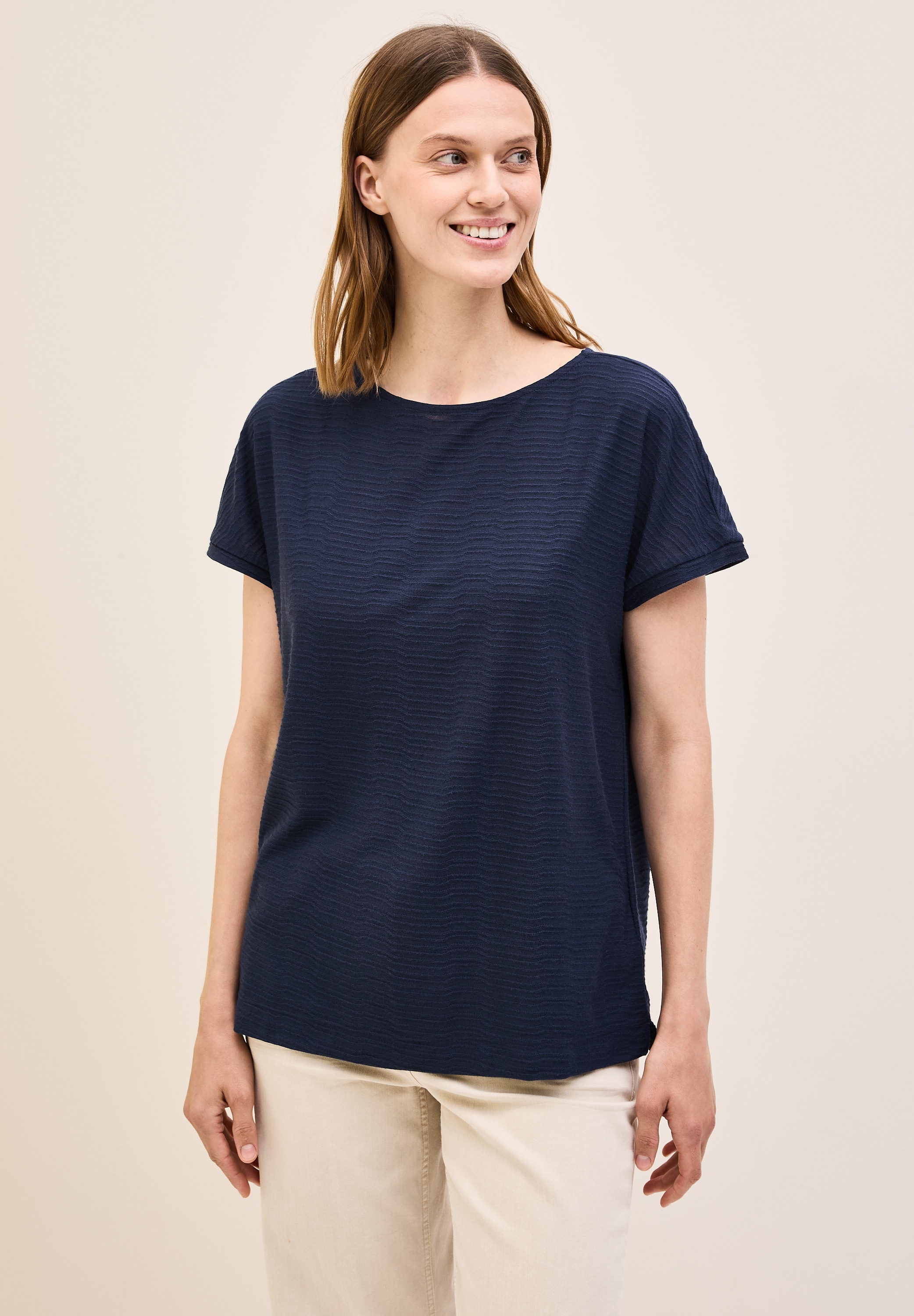 Cecil T-Shirt, aus elastischem Materialmix günstig online kaufen