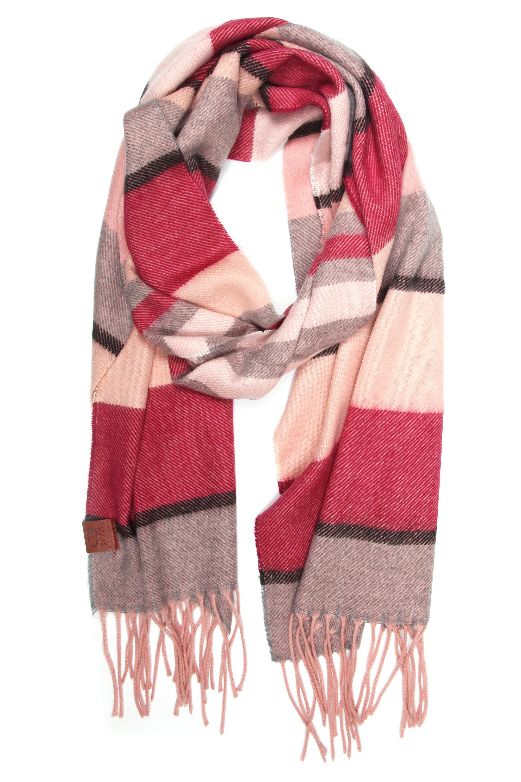 Damen Wollschal "Julianna", rosa, Basic, COLLEZIONE ALESSANDRO, gestreift, Polyacryl, Modetücher, gestreift, Made in Italy