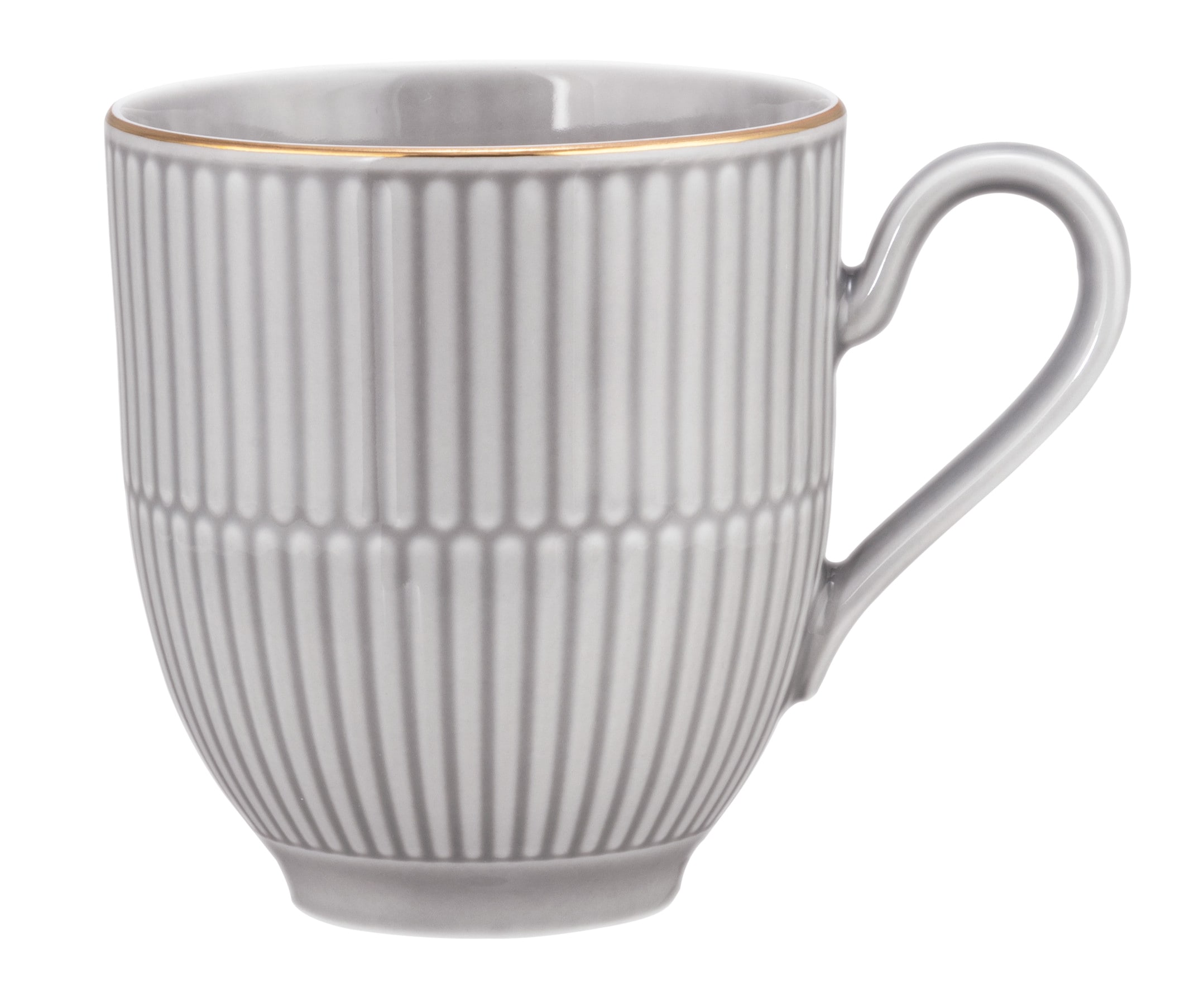 Seltmann Weiden Becher "Amina" Kaffeebecher, Tasse, mit Relief und edler Goldumrandung