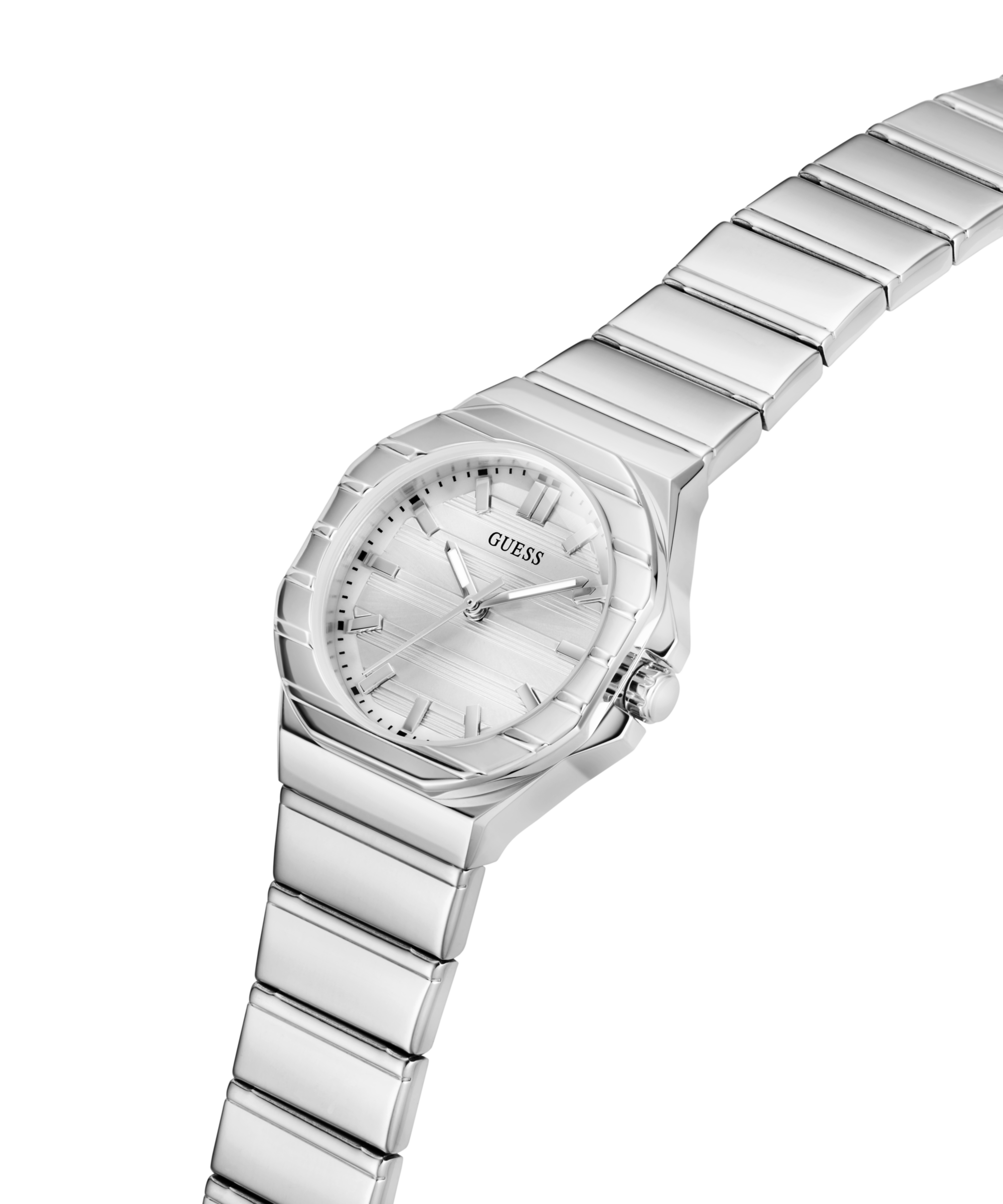Guess Quarzuhr »JAQUELINE« Armbanduhr, Damenuhr, Edelstahlarmband, analog