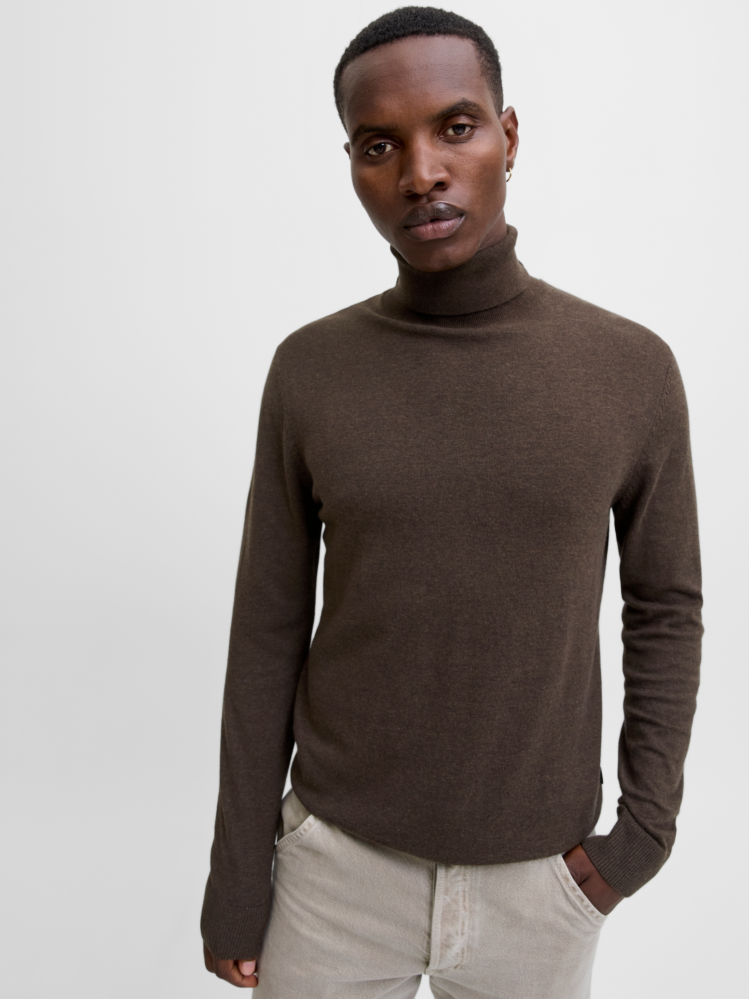 Jack & Jones "JJEEMIL KNIT ROLL NECK NOOS" Baumwollmischung, regular fit