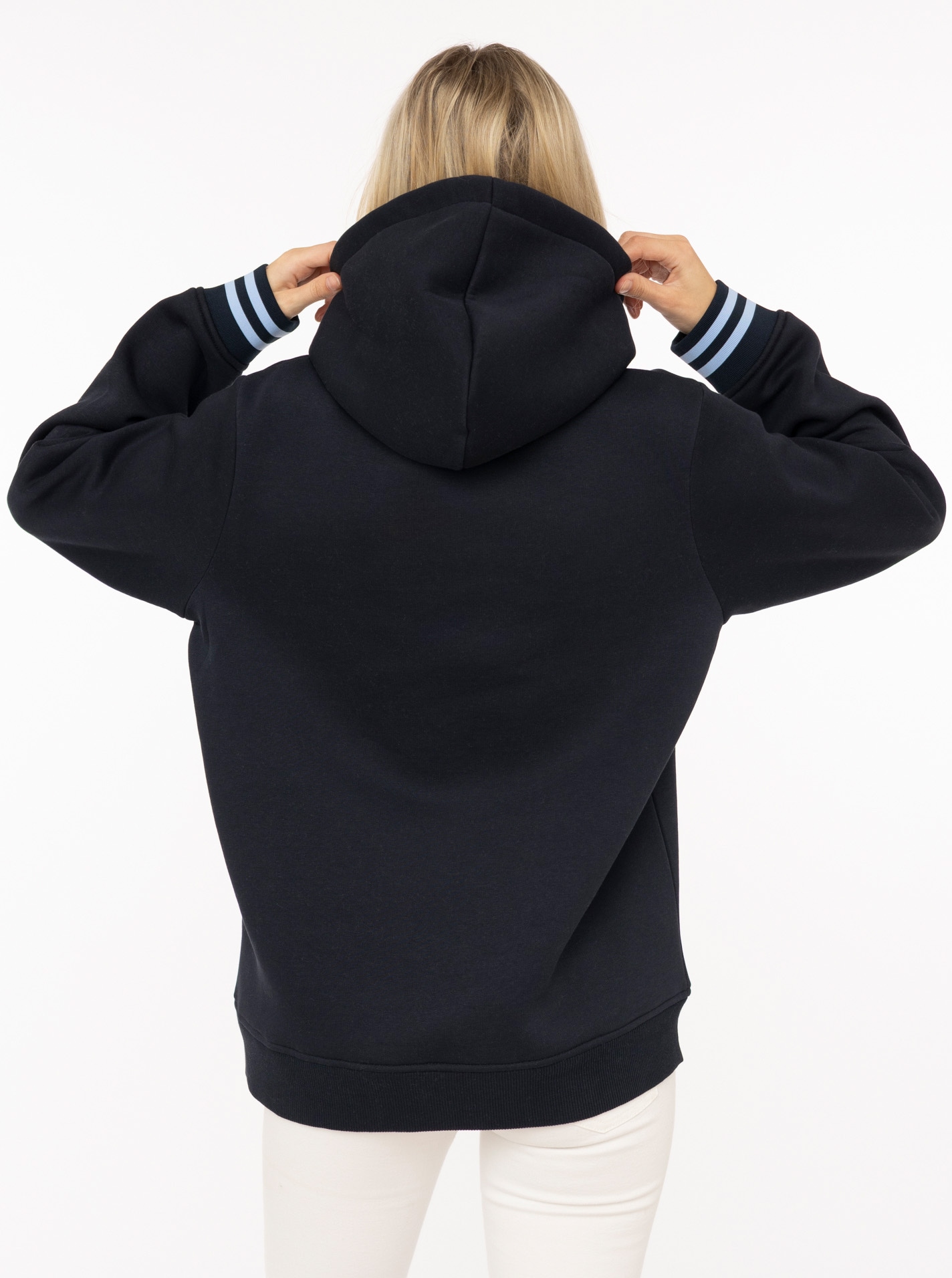 Zwillingsherz Hoodie »"MOIN"«, Motiv mit Anker, gestreifte Ärmelbündchen, Kapuze, Kängurutasche
