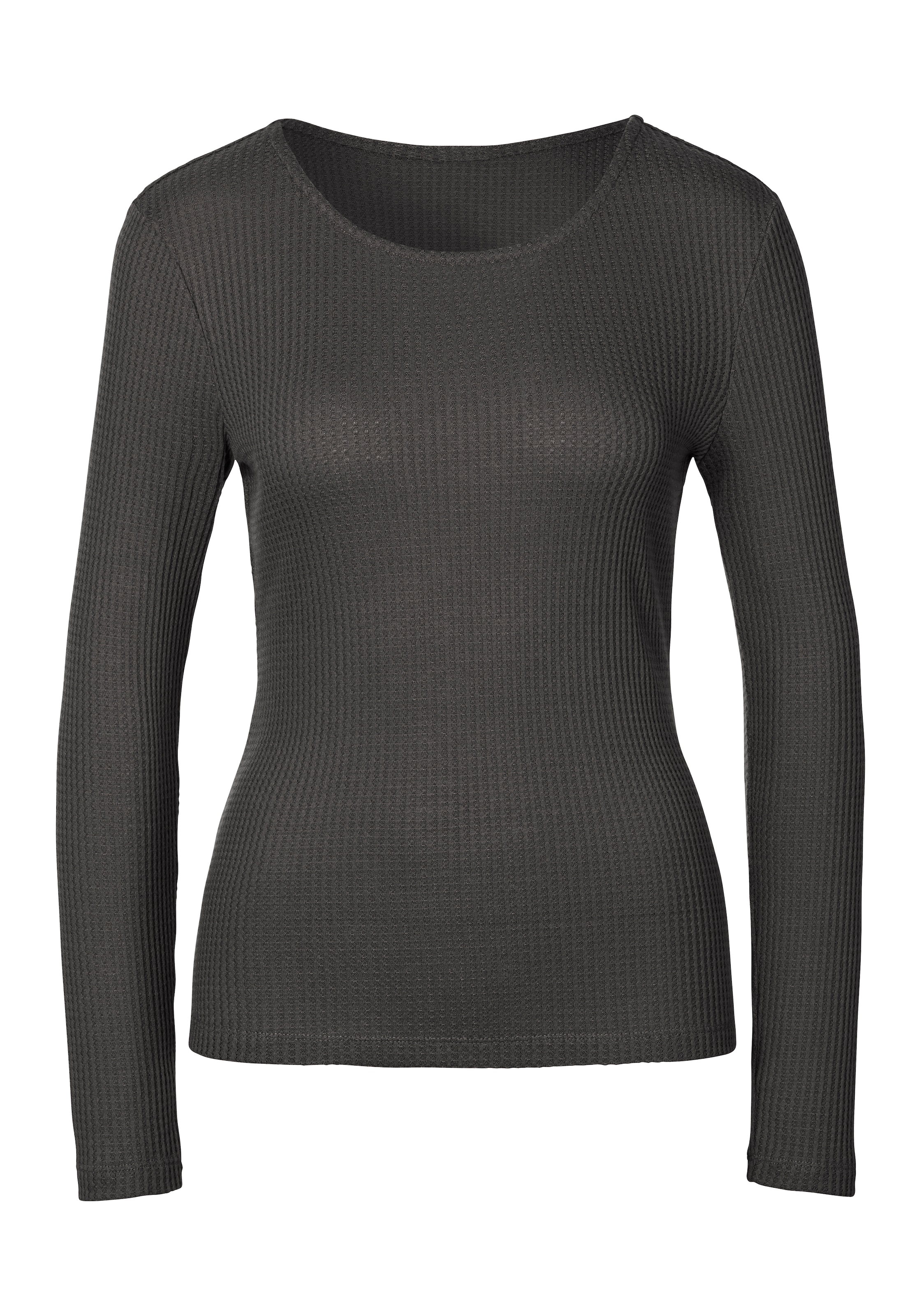 LASCANA Langarmshirt »in modischer Piqué-Optik«, (2er-Pack), aus weicher Qualität mit Viskose