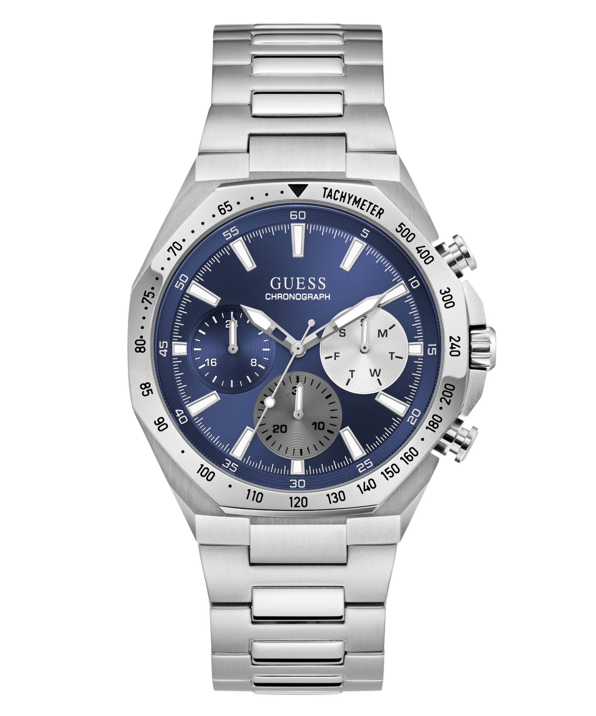 Guess Multifunktionsuhr »BLAKE« Quarzuhr, Armbanduhr, Herrenuhr, Edelstahlarmband, analog, Tag