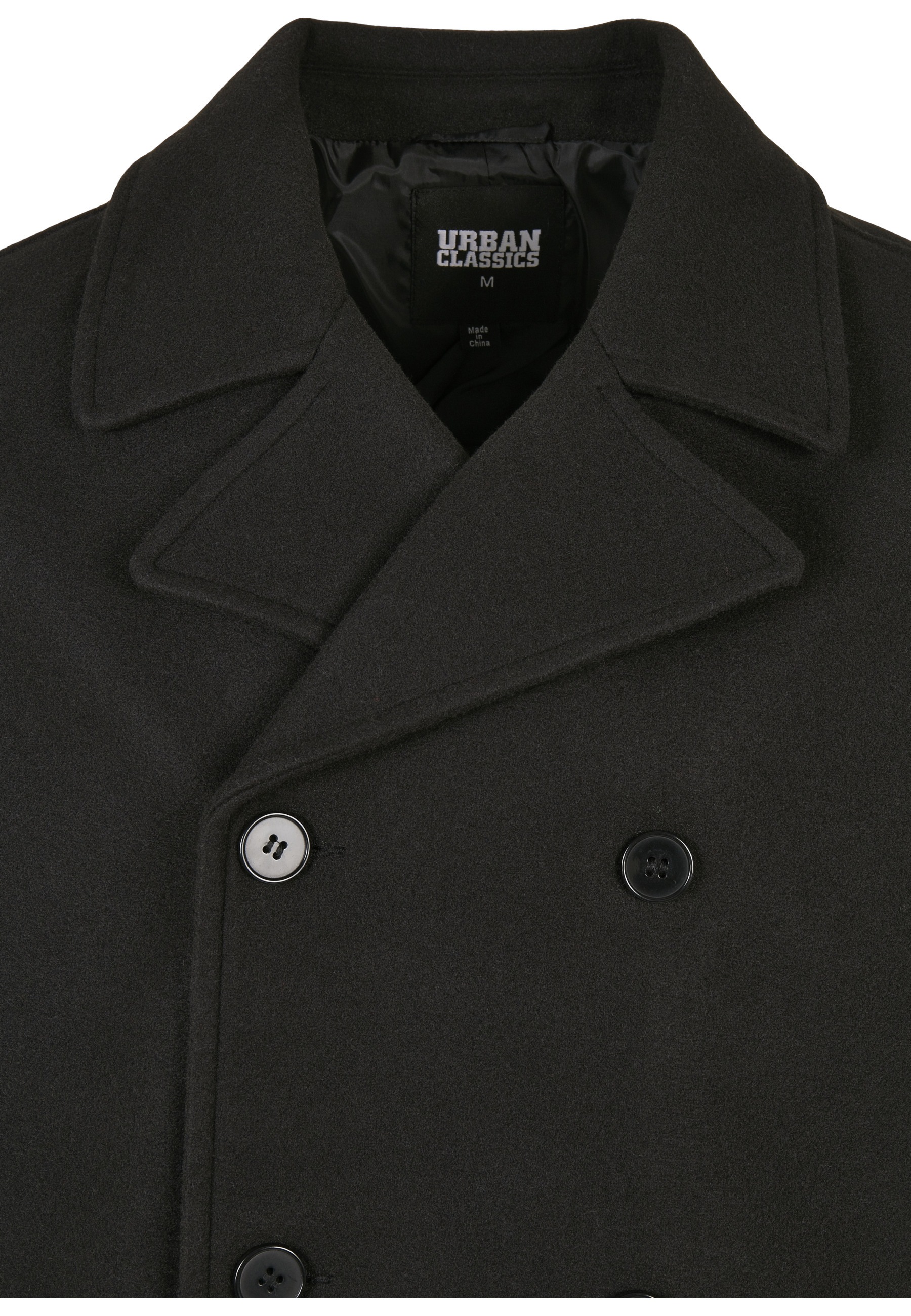 URBAN CLASSICS Allwetterjacke »Urban Classics Herren Classic Pea Coat« 1 Stk. tlg. ohne Kapuze