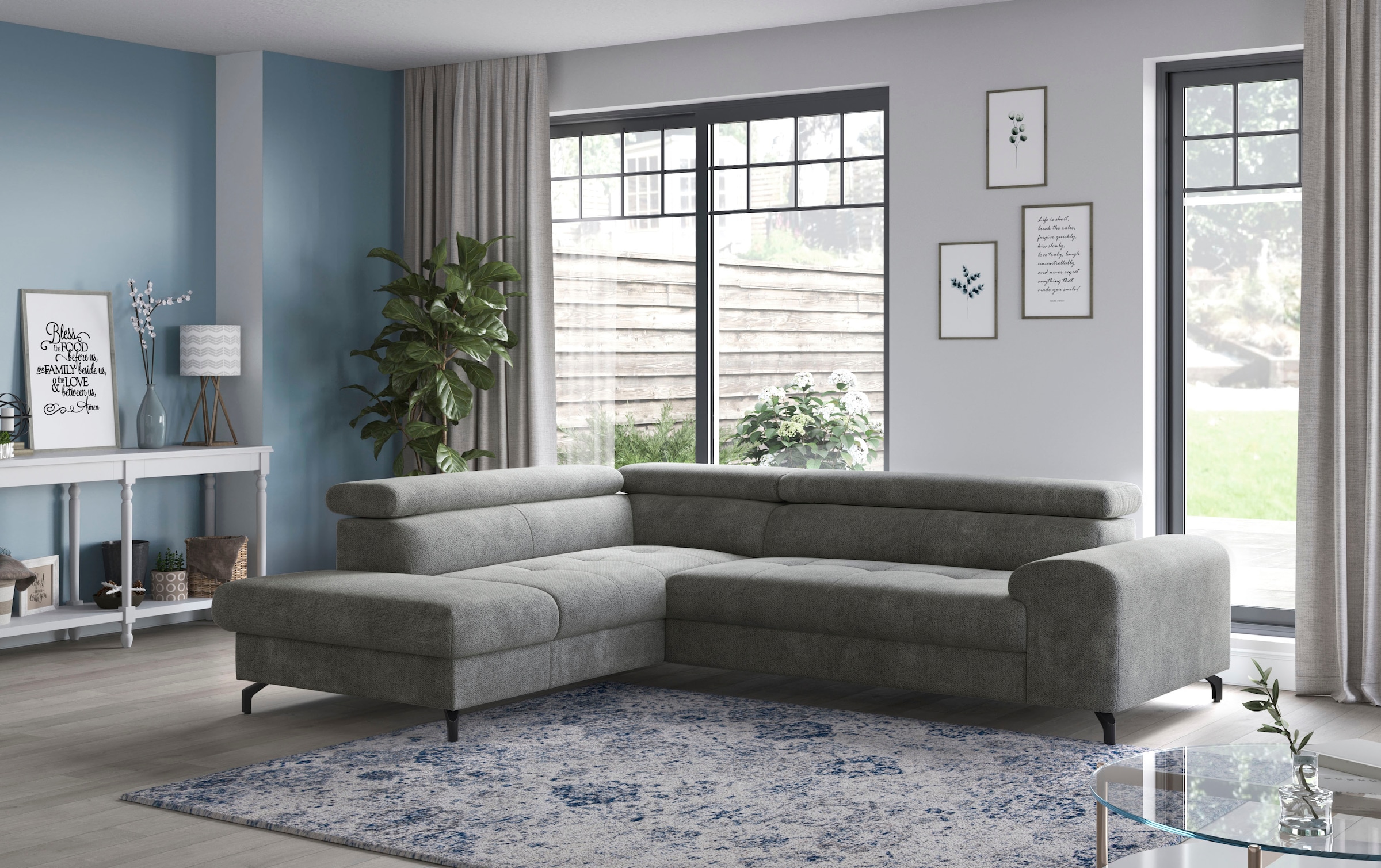 COTTA Ecksofa "Aura L-Form", mit Schlaffunktion, Bettkasten und Kopfteilver günstig online kaufen