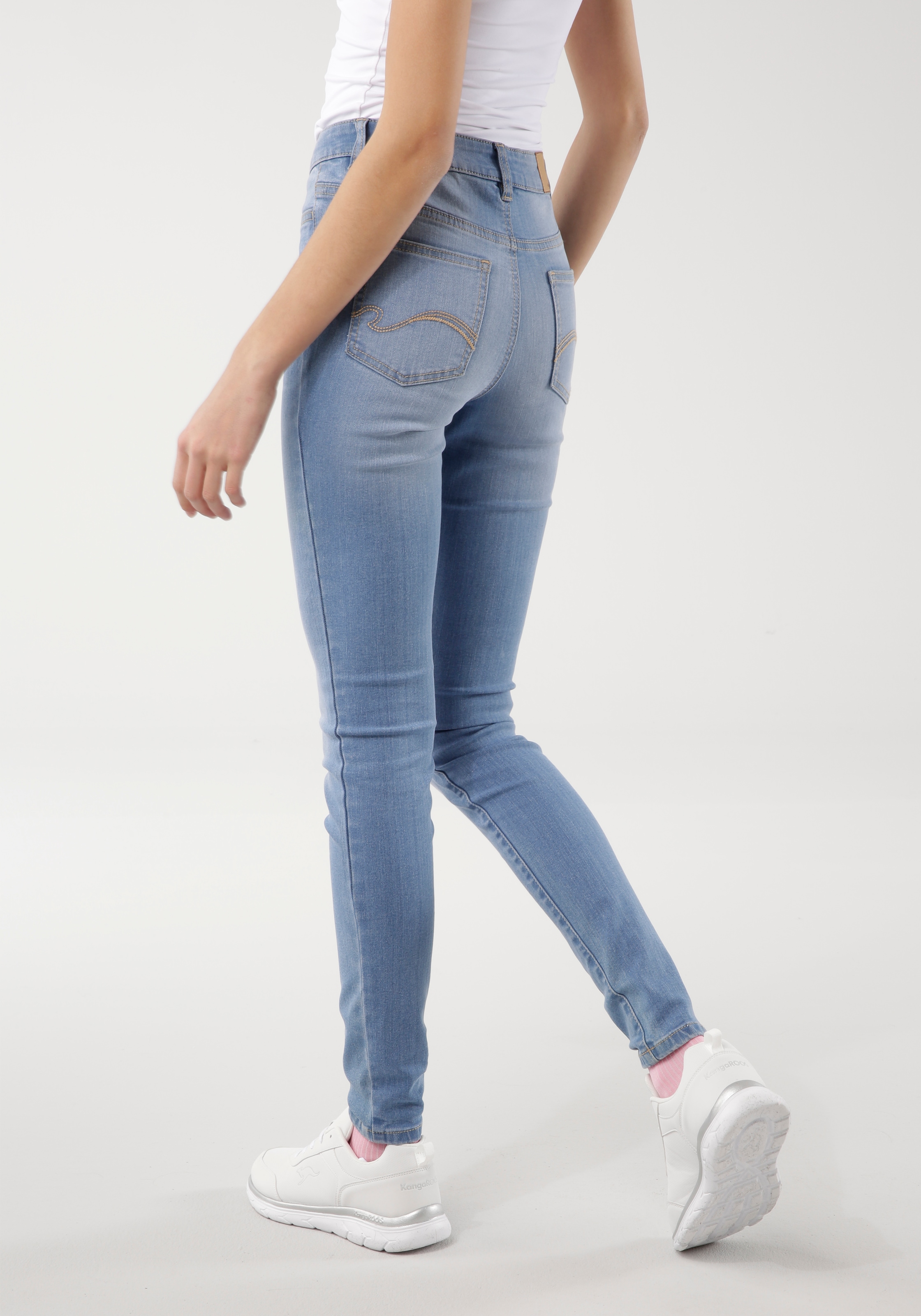 KangaROOS 5-Pocket-Jeans »SUPER SKINNY HIGH RISE«, mit used-Effekt