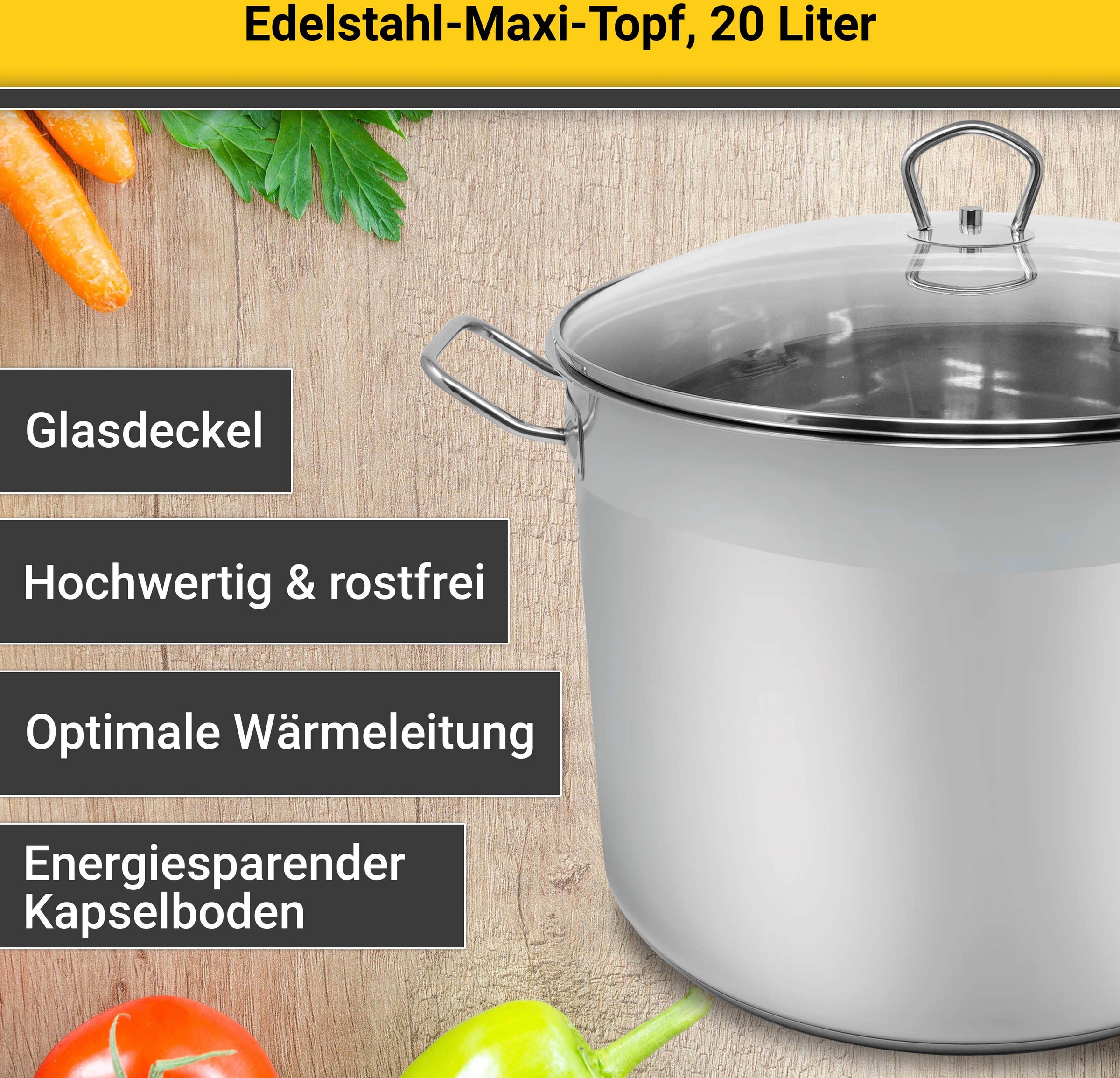 Krüger Kochtopf 1 Stk. tlg. Edelstahl günstig online kaufen