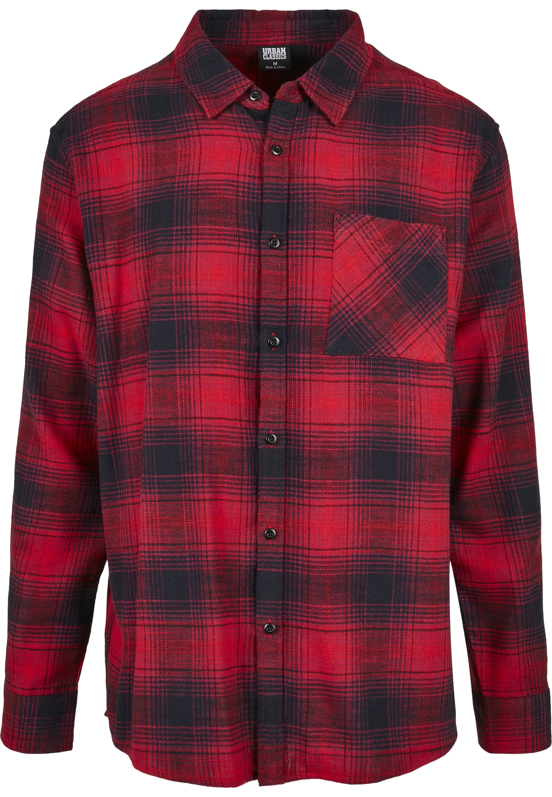URBAN CLASSICS Langarm-Poloshirt "Urban Classics Herren Oversized Checked G günstig online kaufen