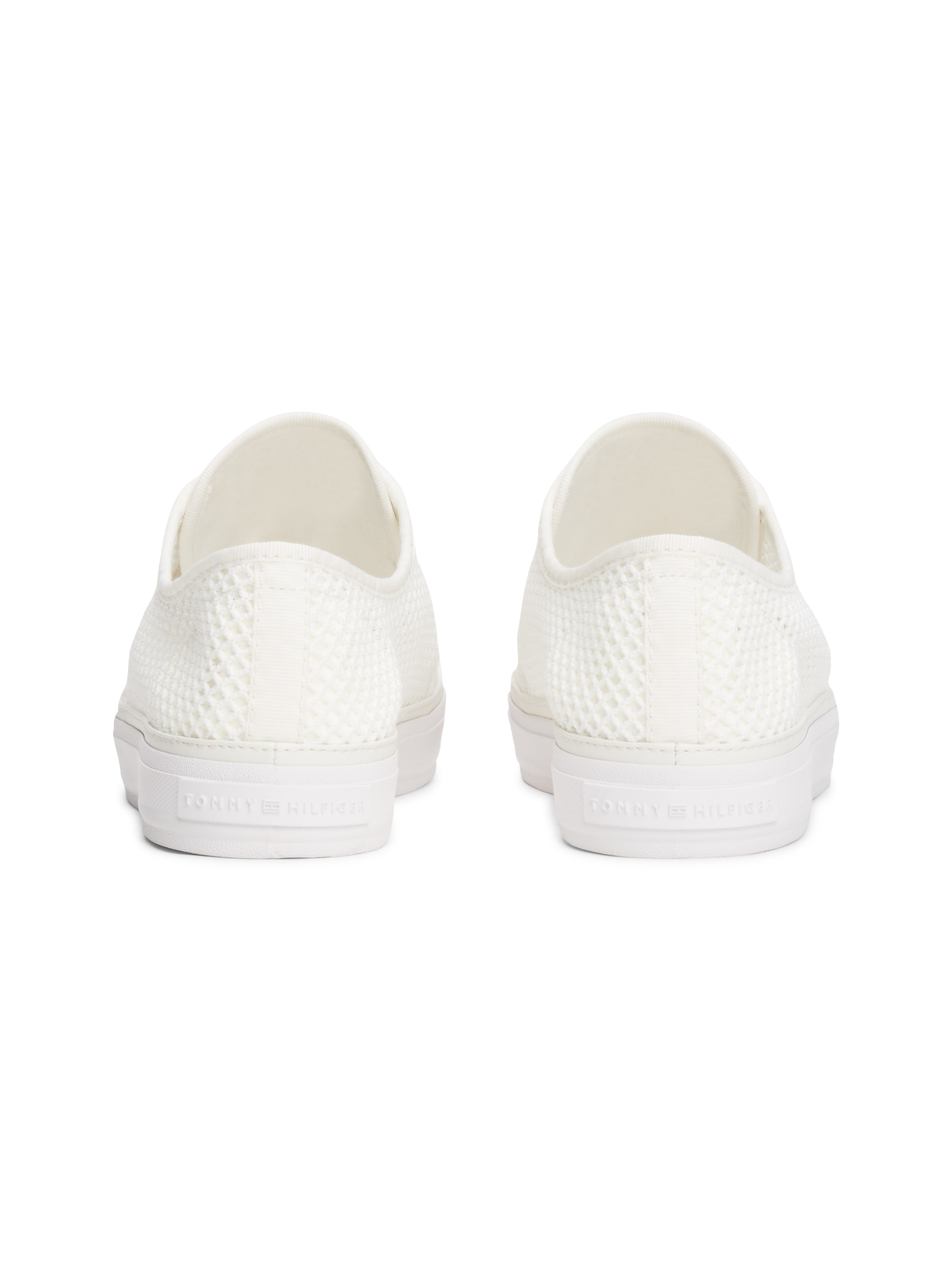 Tommy Hilfiger Plateausneaker »TH OPEN MESH VULC SNEAKER«, Freizeitschuh, Halbschuh, Schnürschuh mit Logoflagge