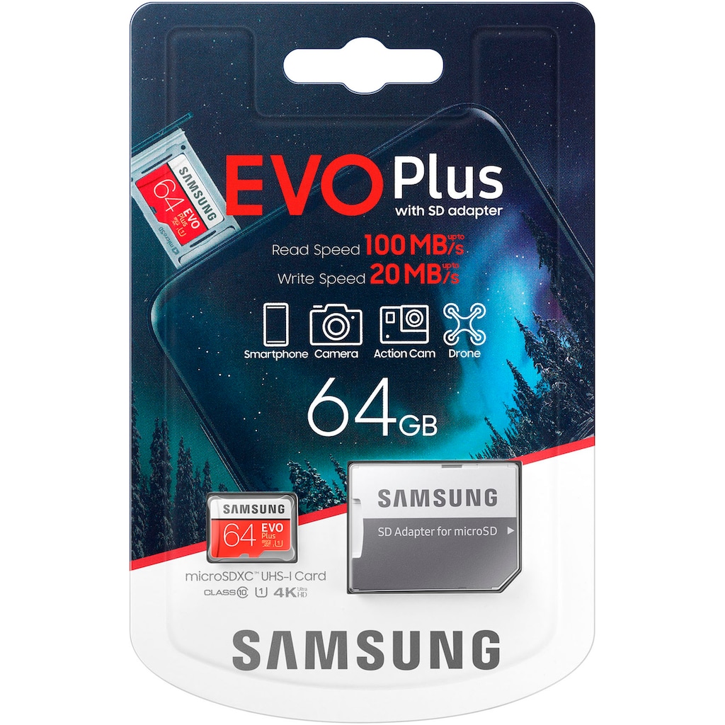 Samsung Speicherkarte »Evo Plus 64GB«, (UHS-I Class 10 100 MB/s Lesegeschwindigkeit)